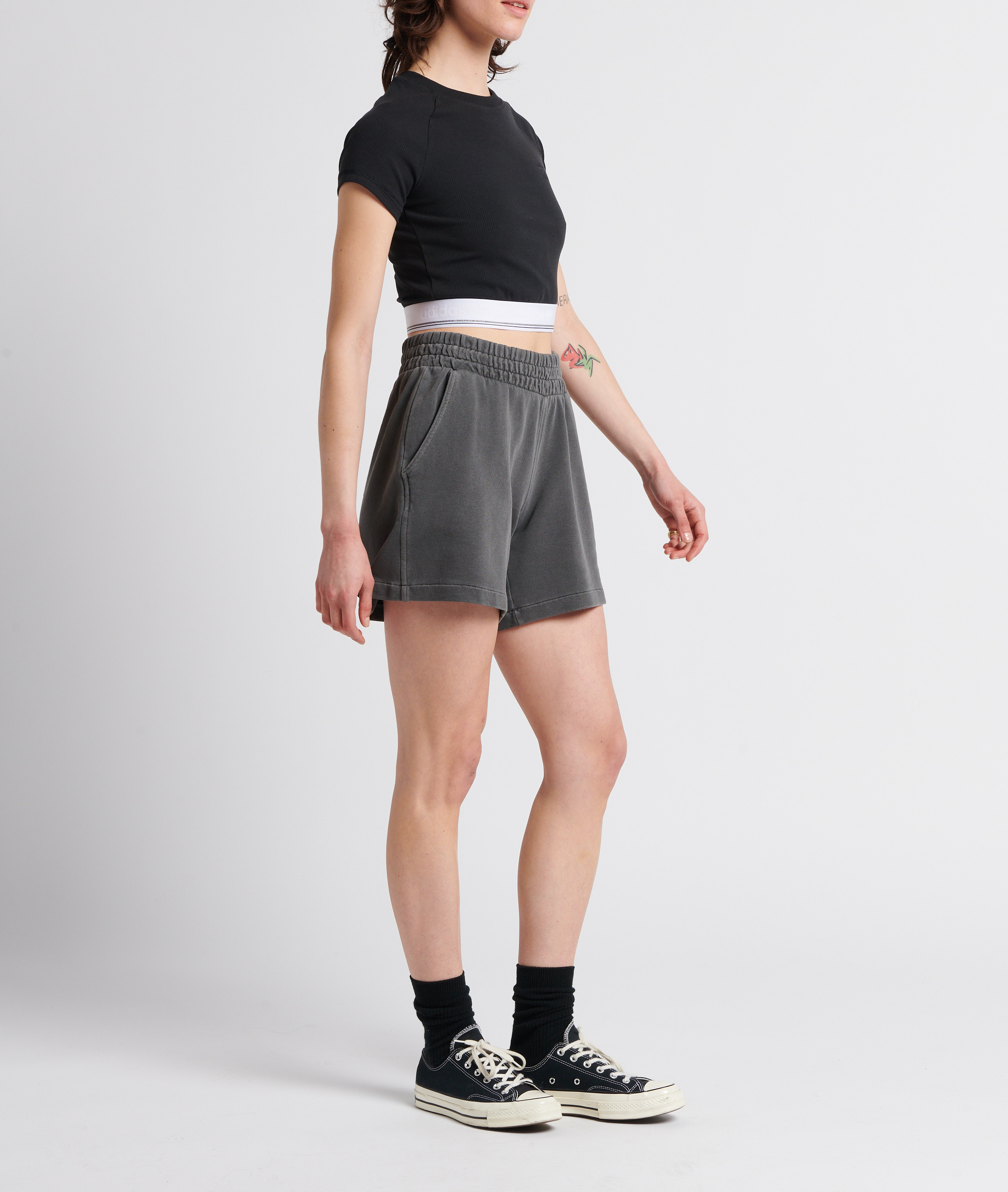 Close-fit round-neck T-shirt ADIDAS Black