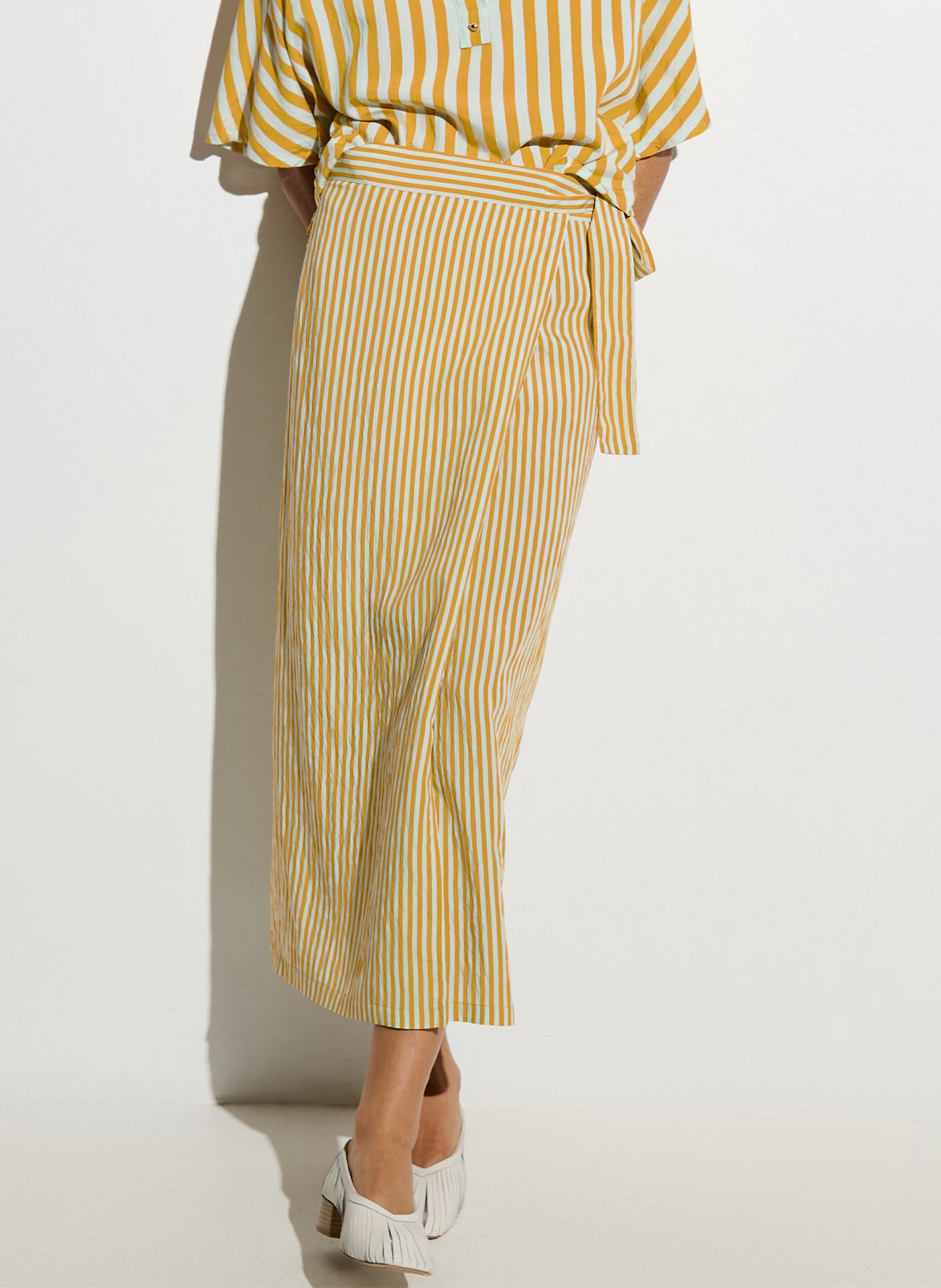 Jupe longue portefeuille rayée SESSUN Jaune