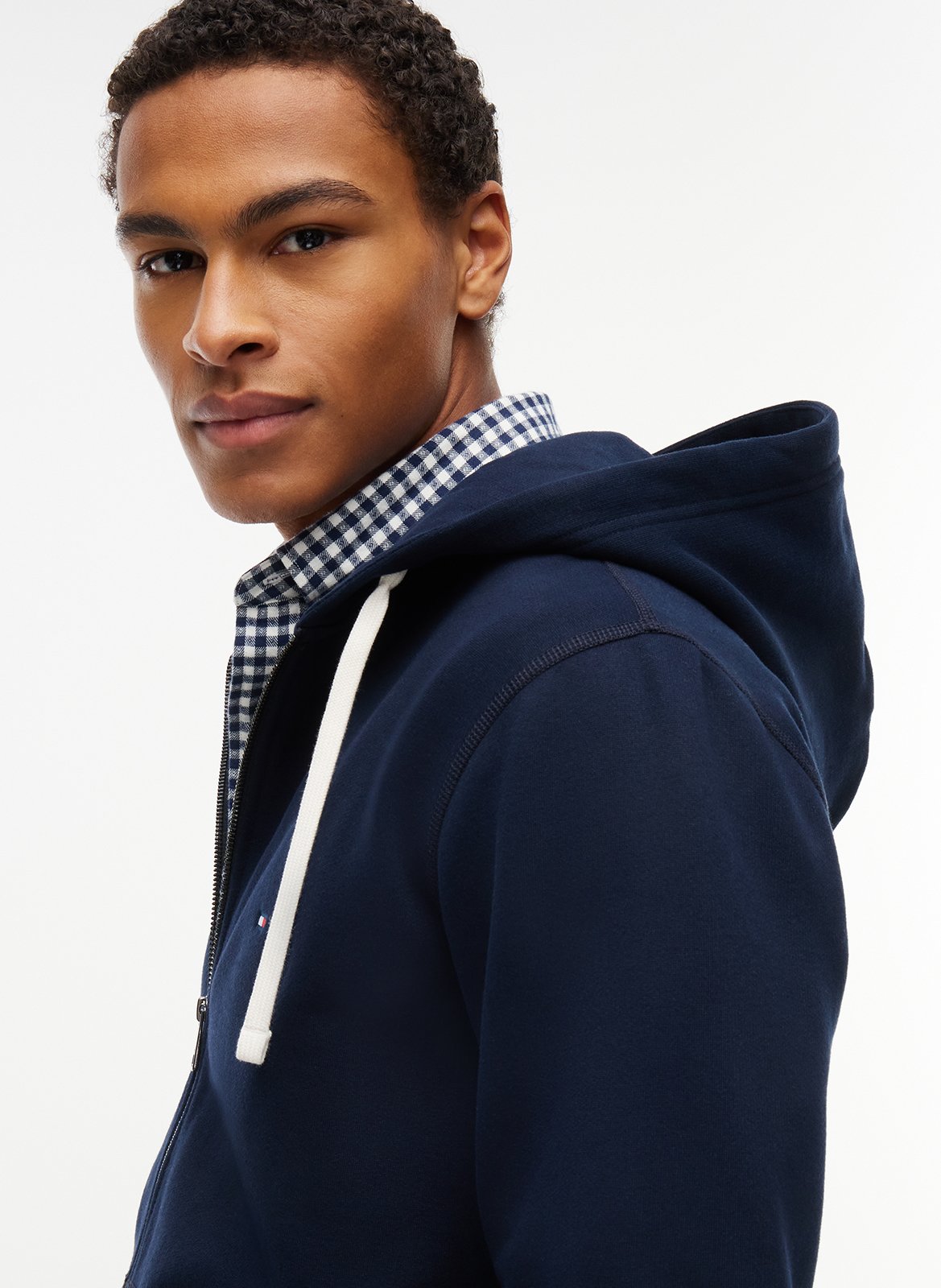 Kapuzensweatshirt aus Baumwoll-Mix mit Reißverschluss | Blau TOMMY HILFIGER Herren