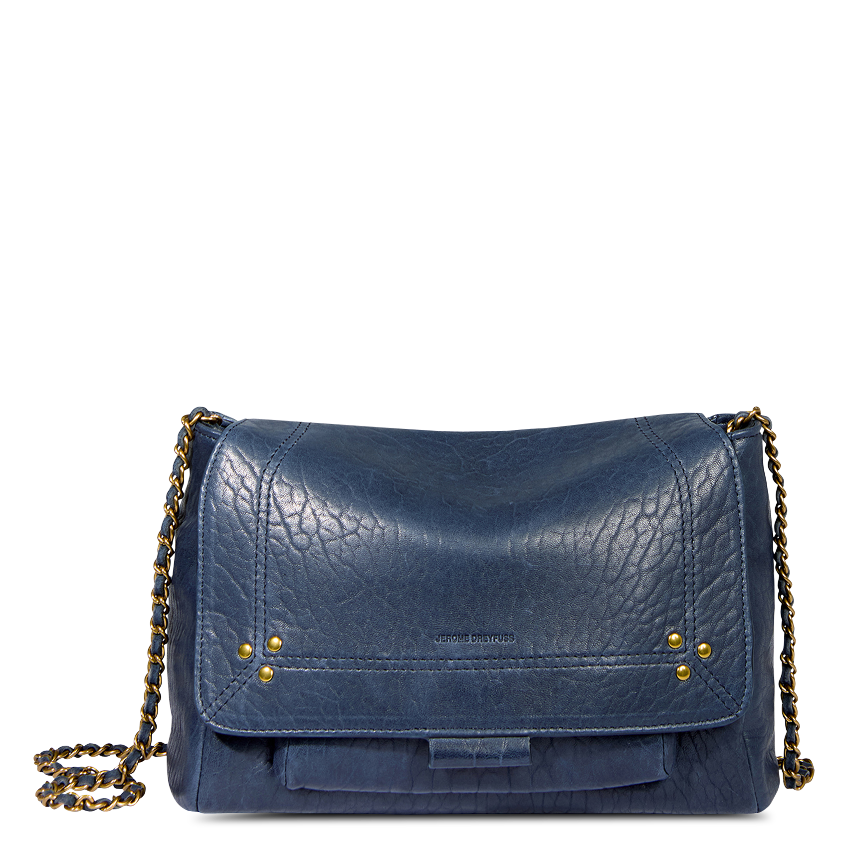 Leather messenger bag JEROME DREYFUSS Blue