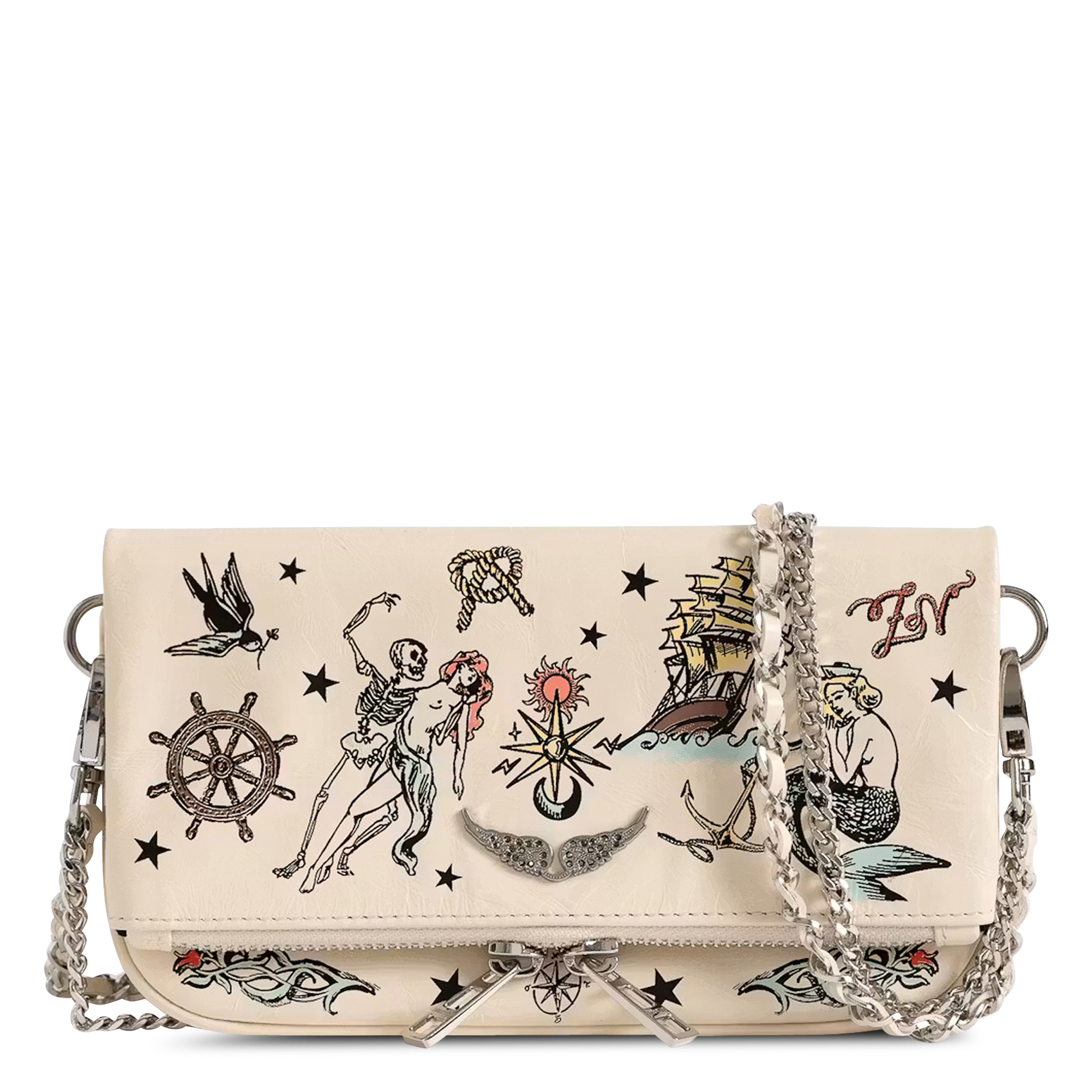 Sac bandoulière en cuir ZADIG&VOLTAIRE Blanc