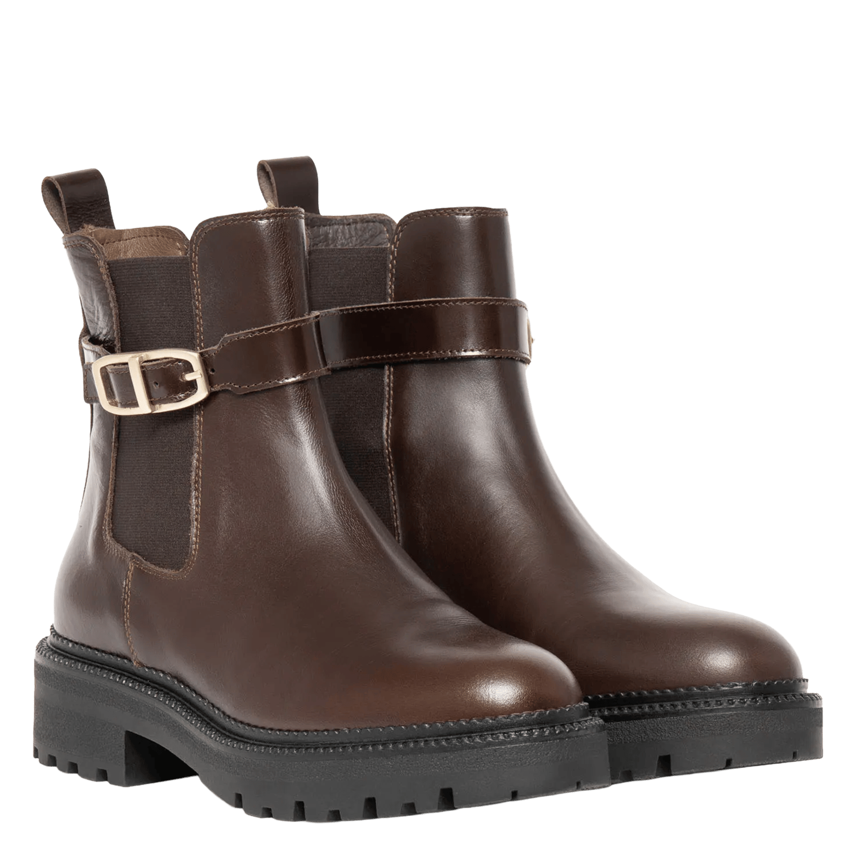 Lederstiefeletten mit Schnalle BOCAGE Braun