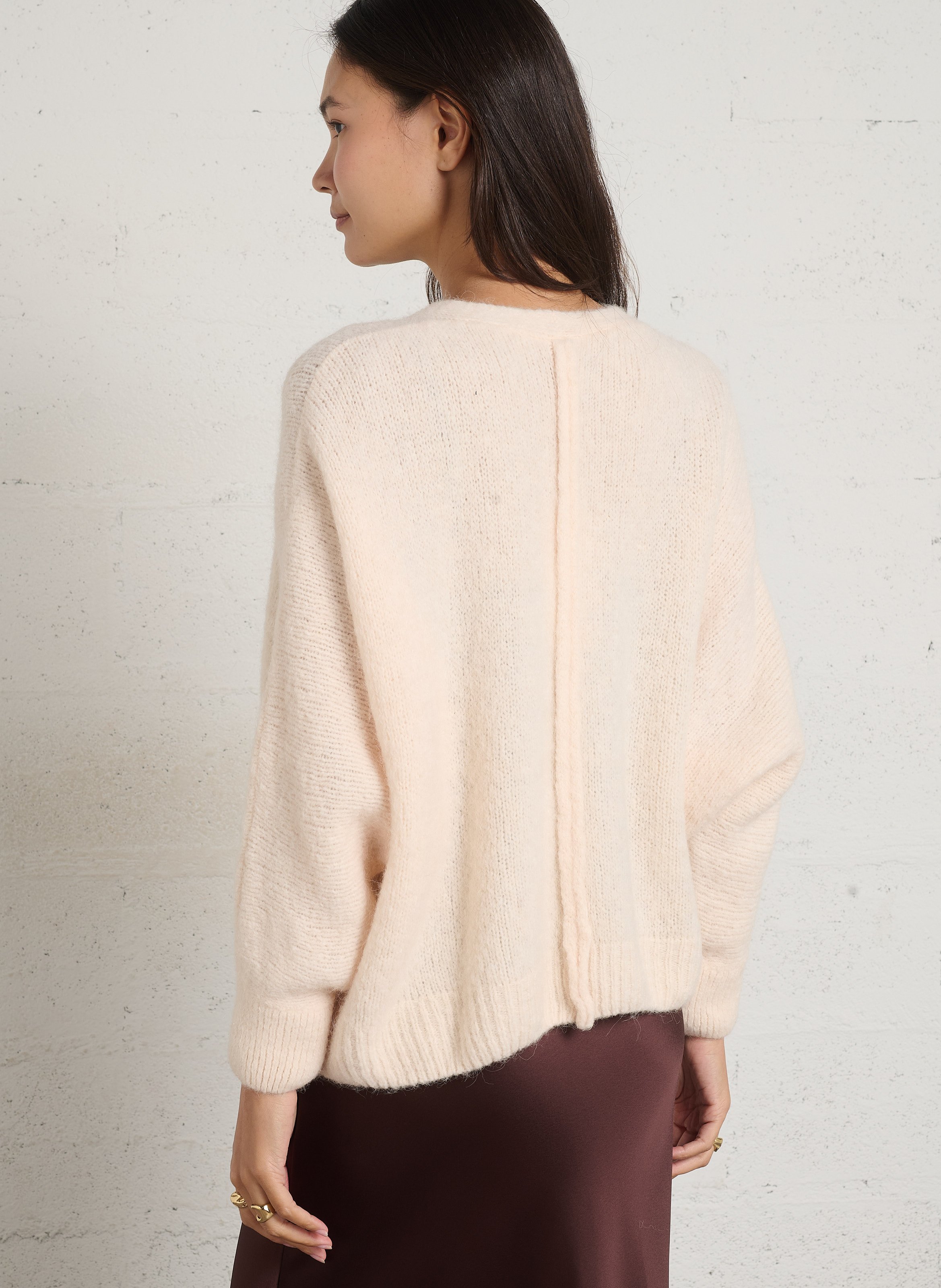 Oversized V-neck Cardigan IMPERIAL Beige
