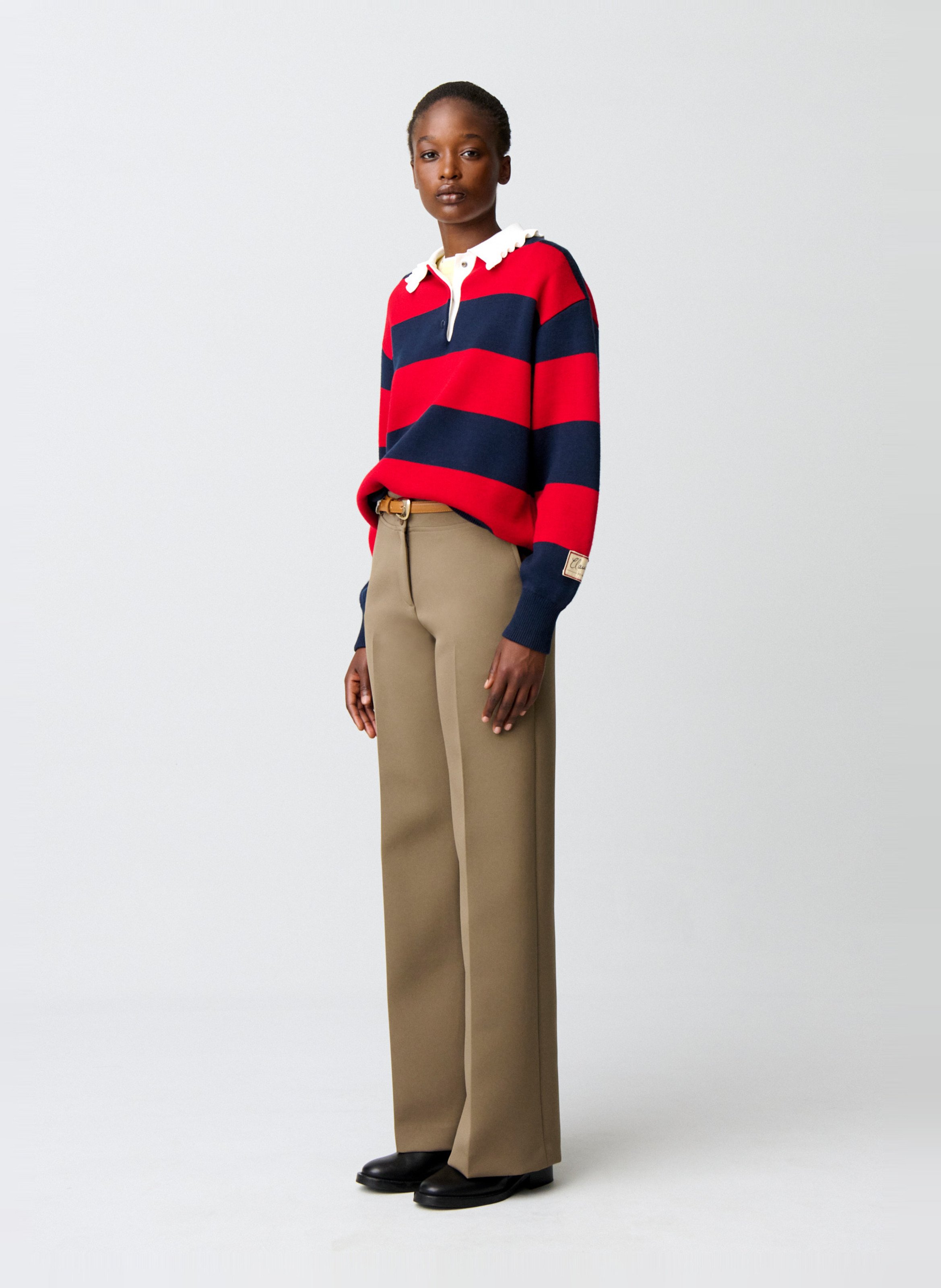 Pantalon droit à plis CLAUDIE PIERLOT Kaki