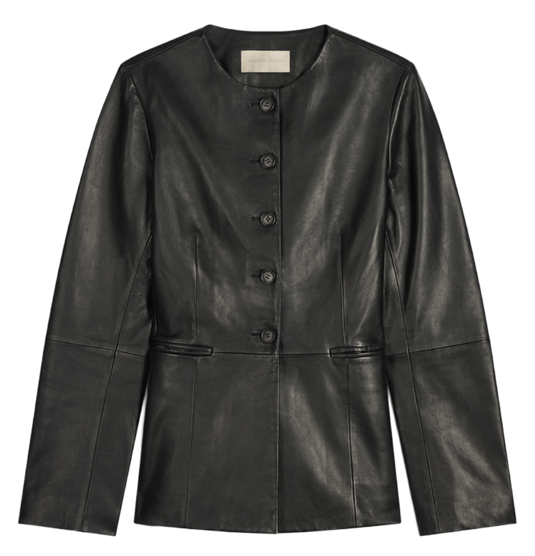 Fitted leather jacket VANESSA BRUNO Black