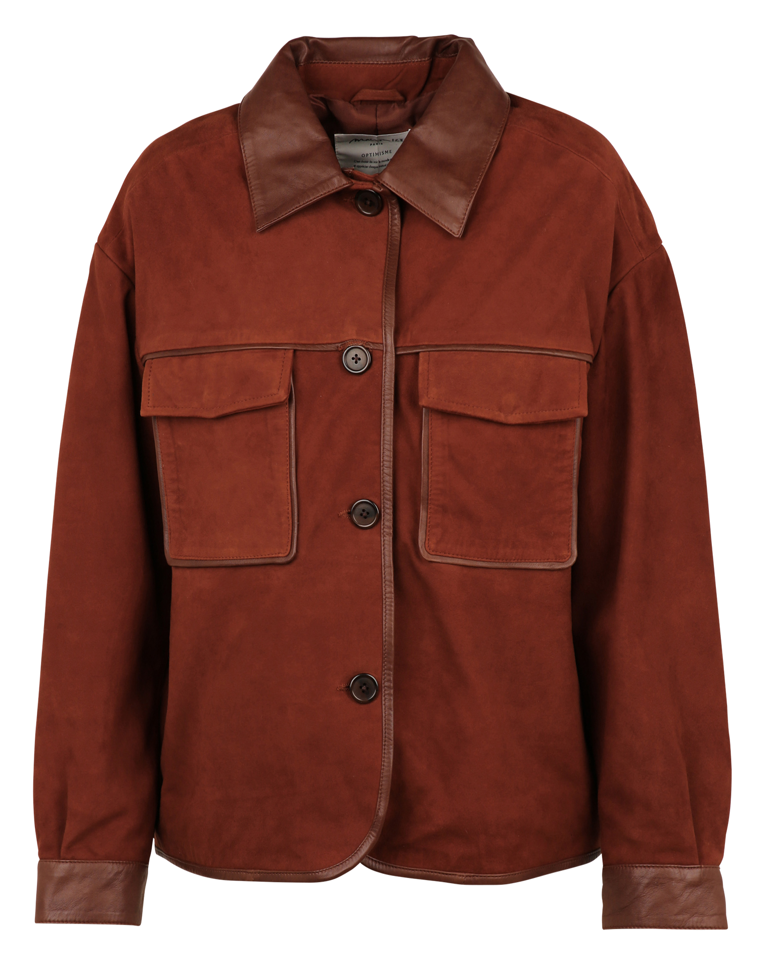 Oversized leather jacket MAISON 123 Red