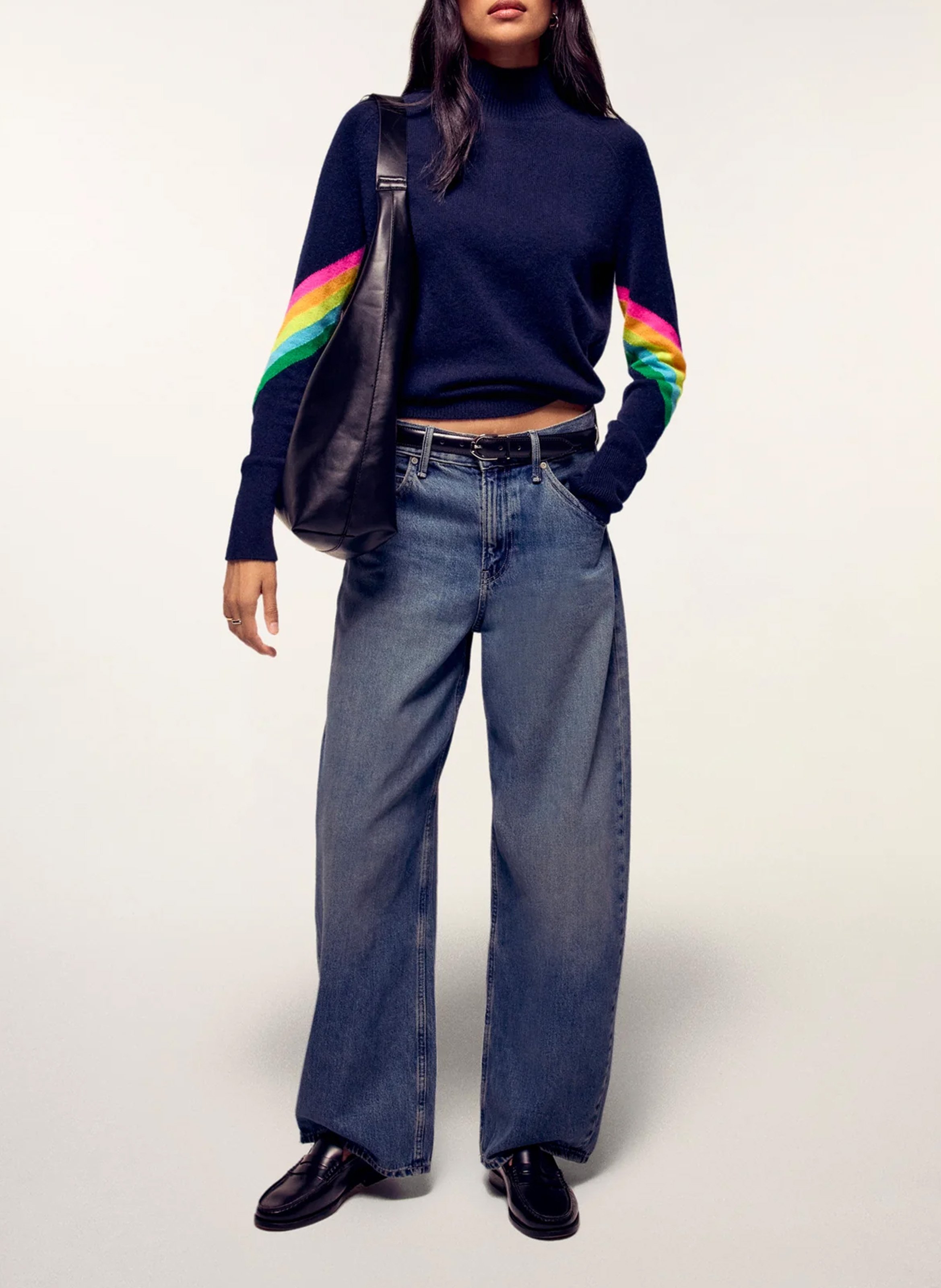 Pull droit en cachemire FROM FUTURE Bleu