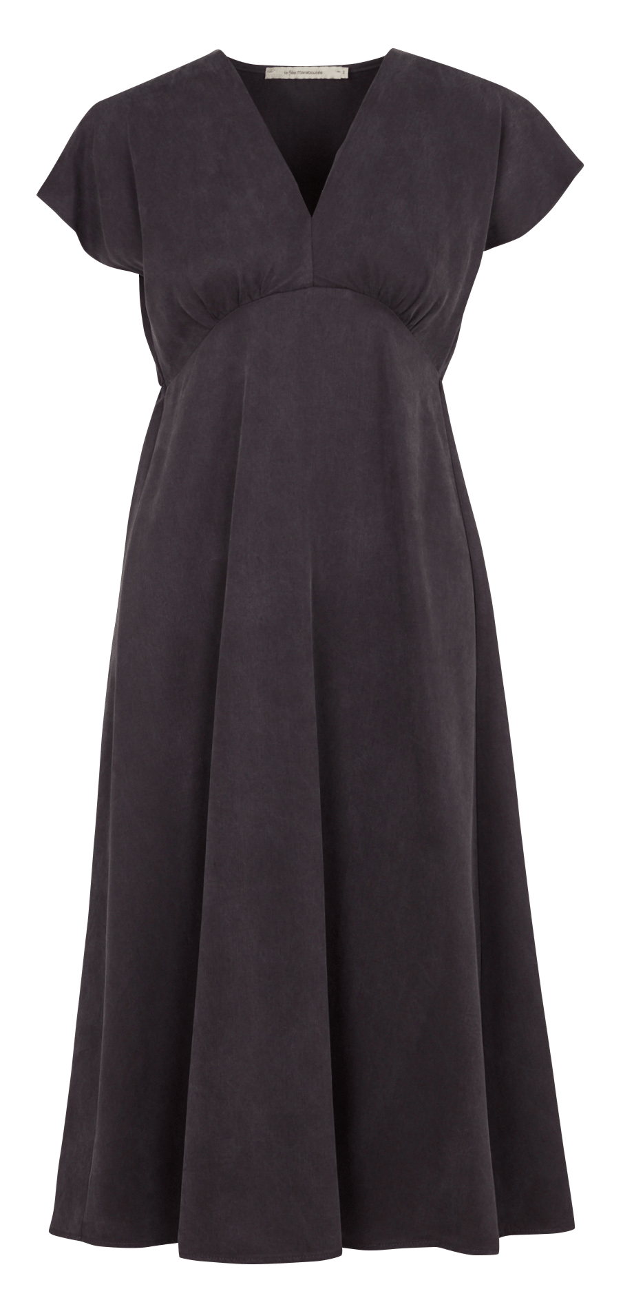 Midikleid mit V-Ausschnitt LA FEE MARABOUTEE Grau