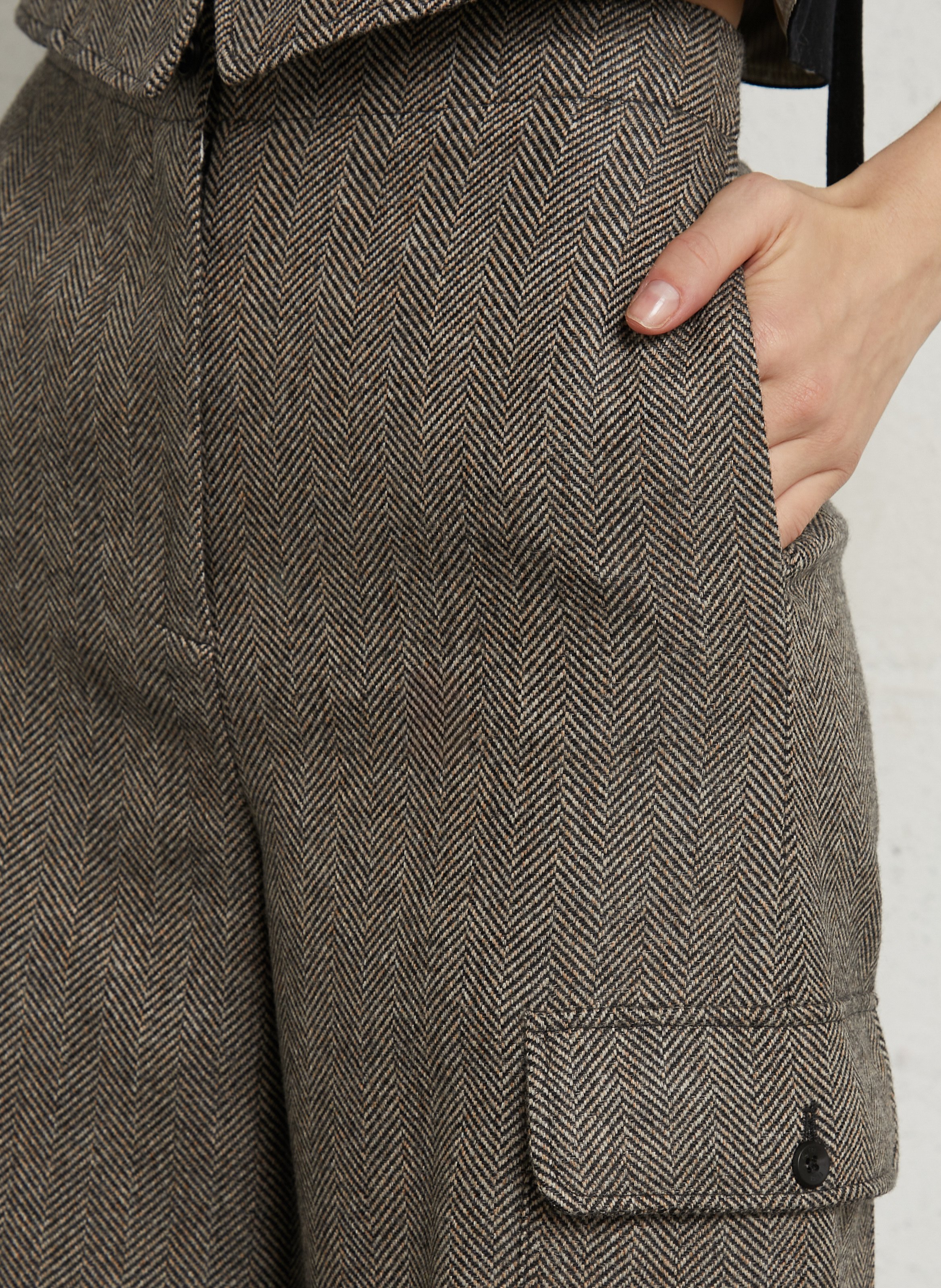 Weites Hose mit Muster aus Wollmischung DIEGA Schwarz
