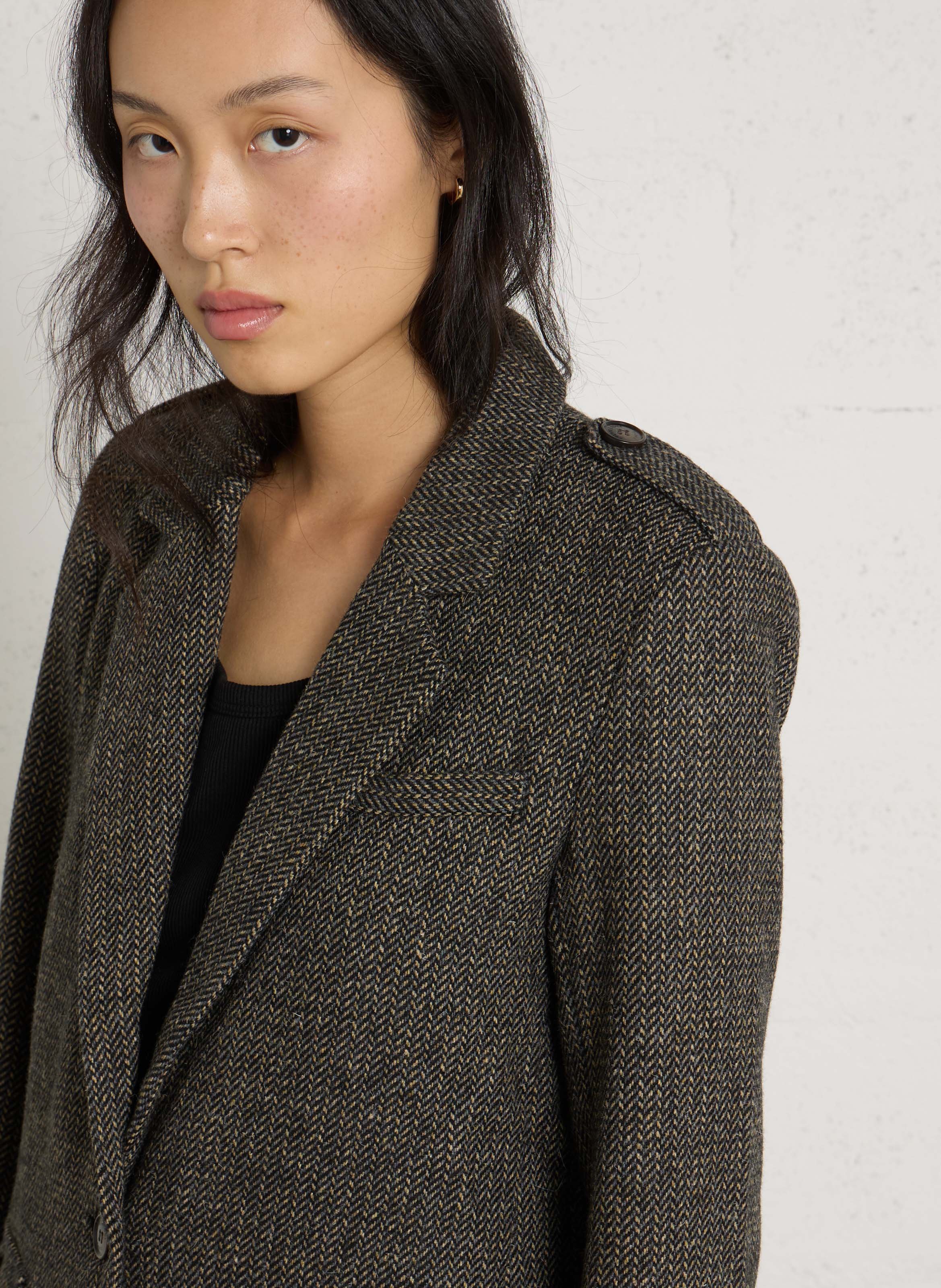 Wool-blend jacket with tailored collar LA PETITE ETOILE Brown