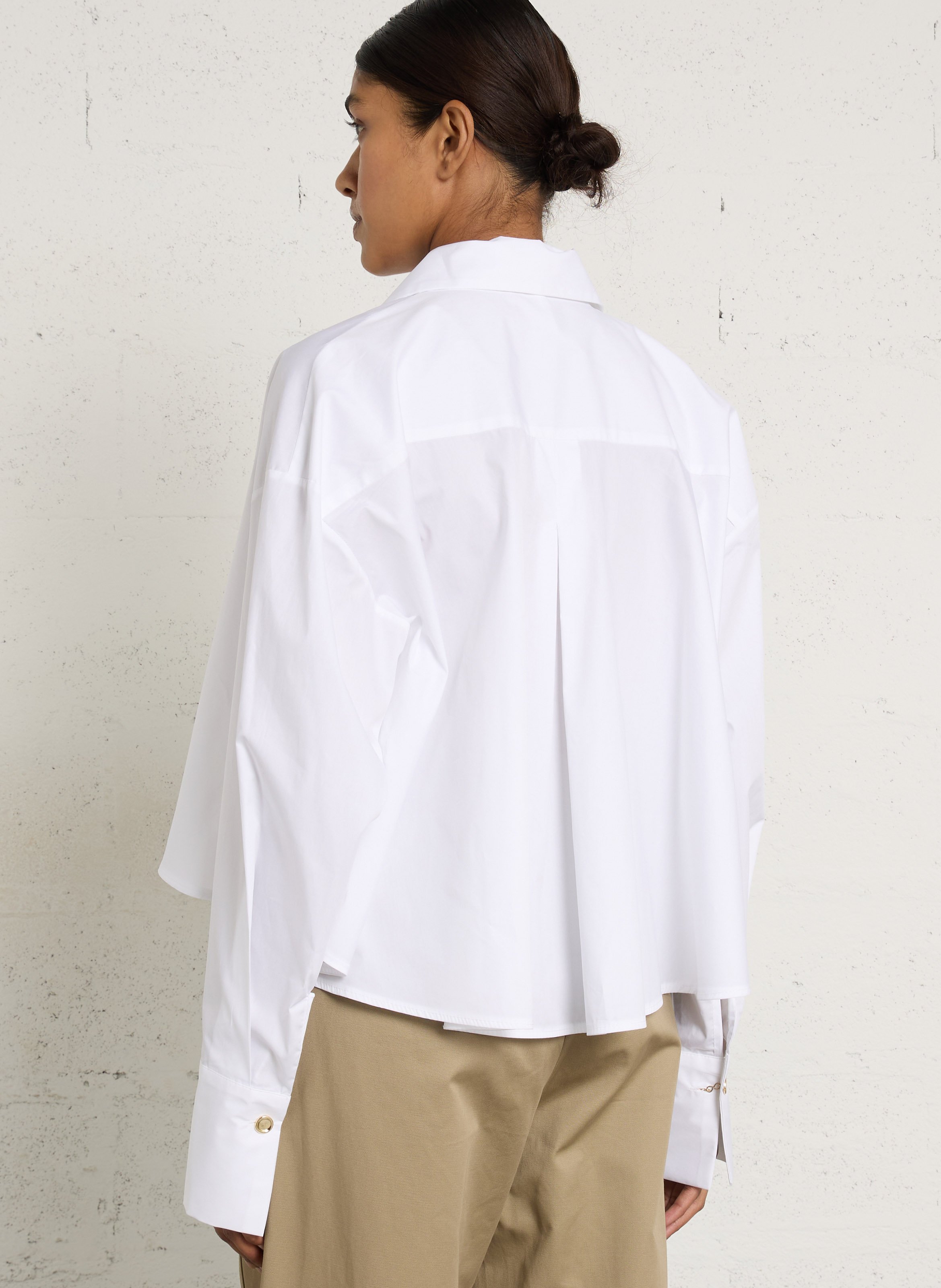 Katoenen blouse met klassieke kraag IMPERIAL Wit
