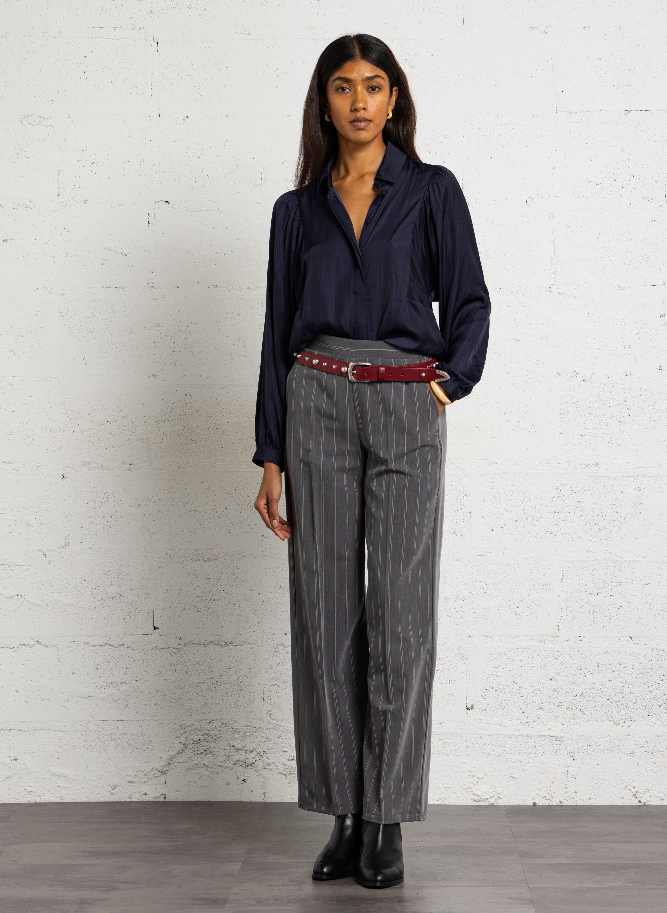 Fitted shirt with classic collar MAISON 123 Blue