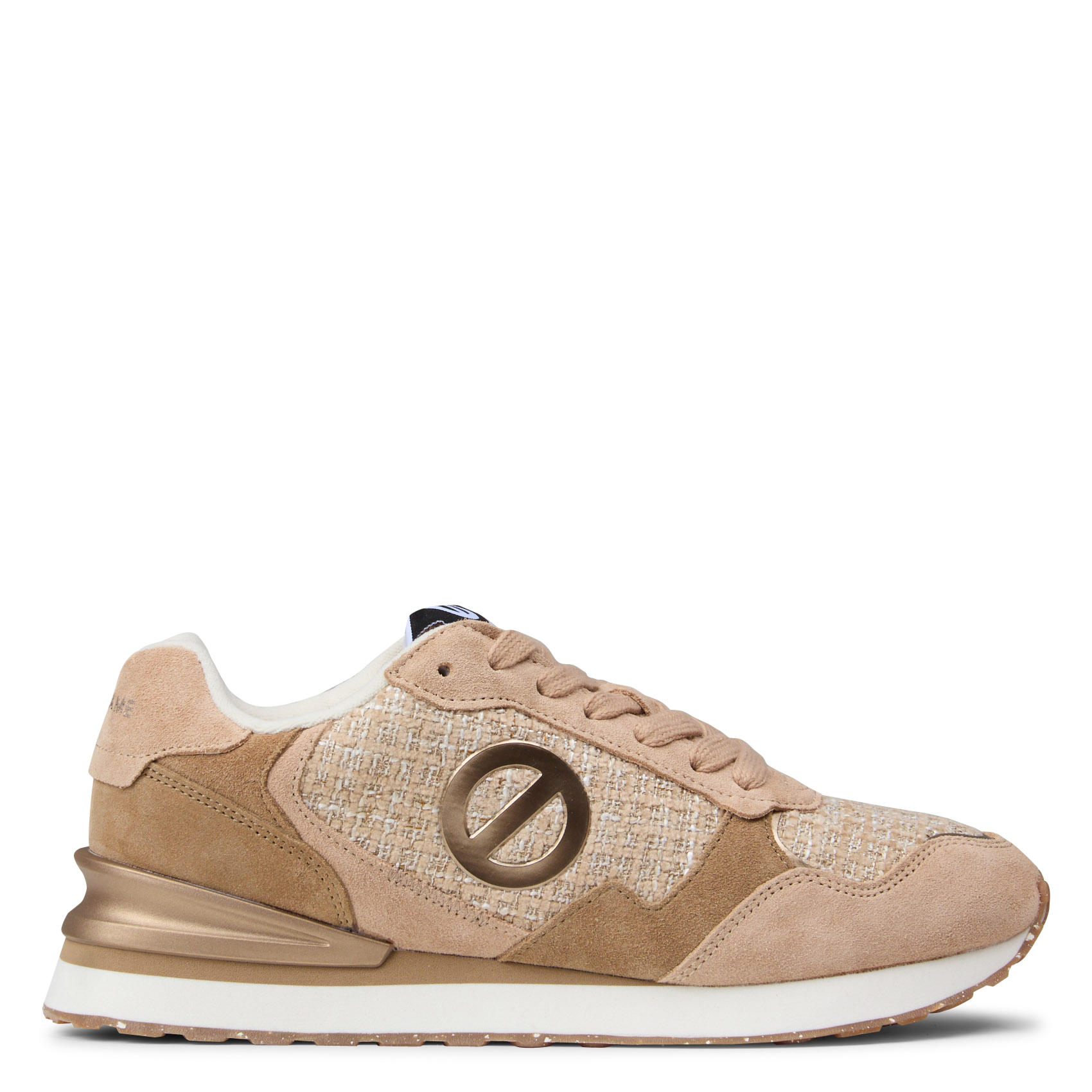 Baskets bi-matières en cuir suédé NO NAME Beige