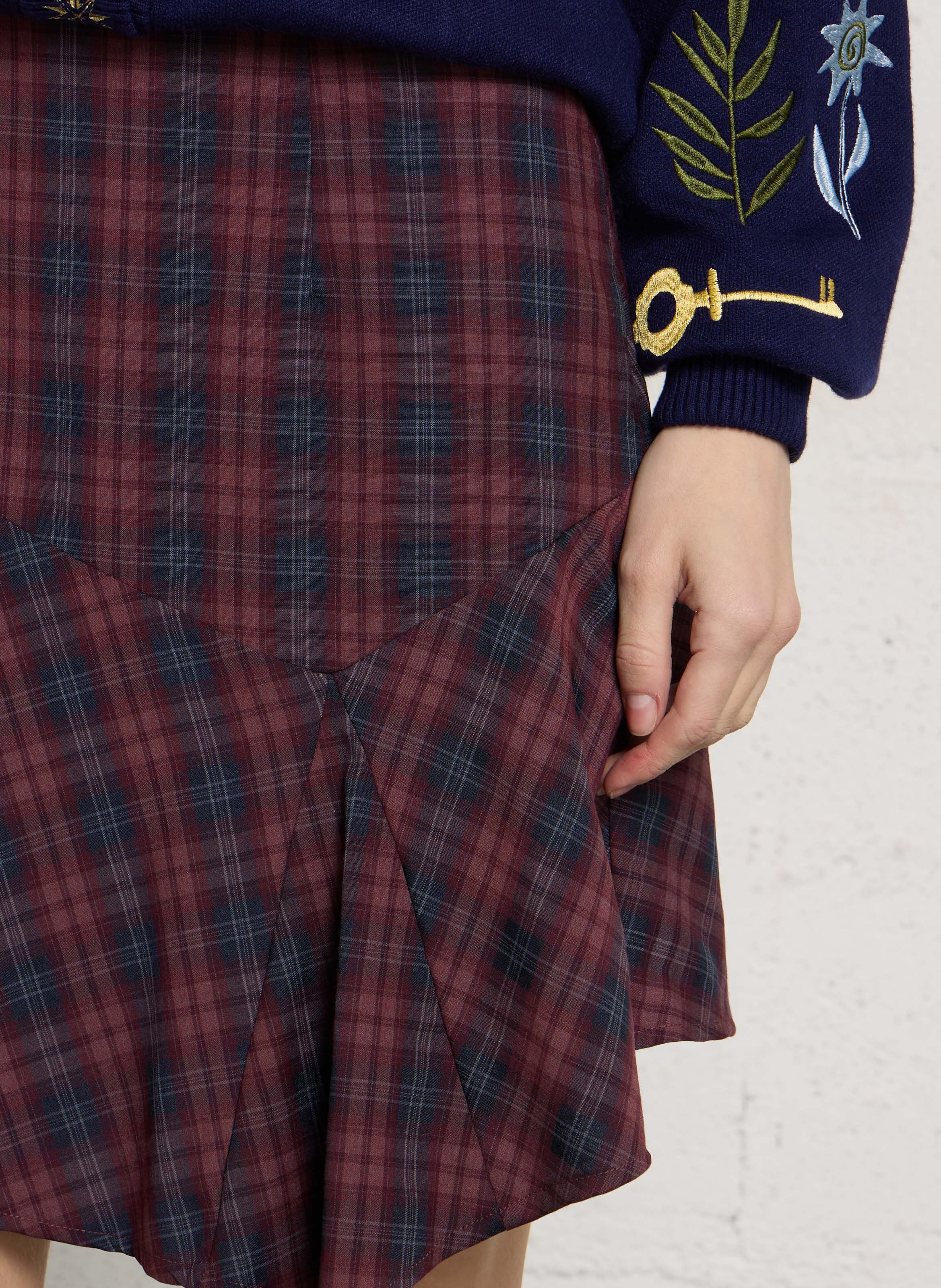 Checked print mini skirt NEVER FULLY DRESSED Purple