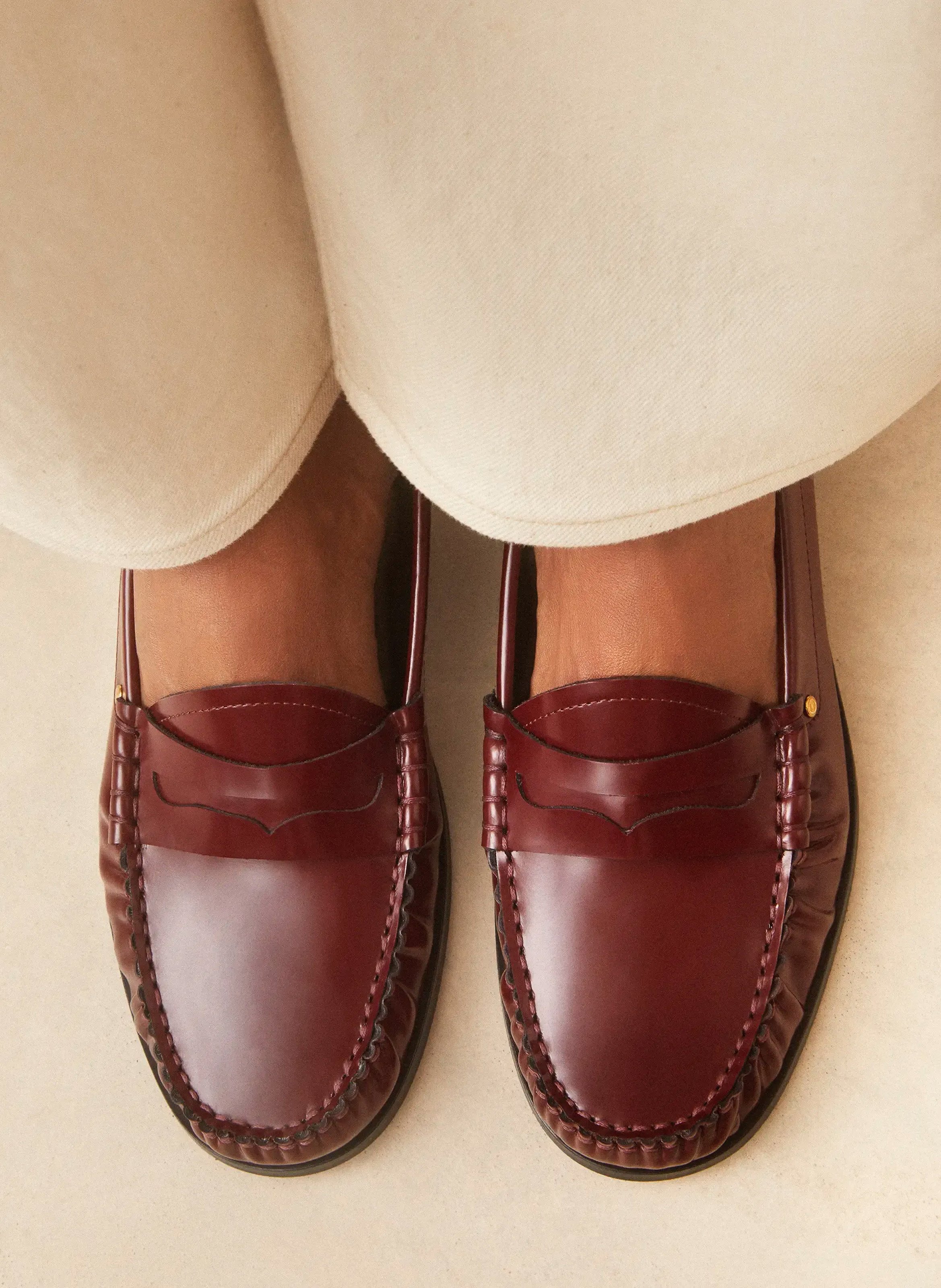 Mocassins en cuir RIVECOUR Rouge