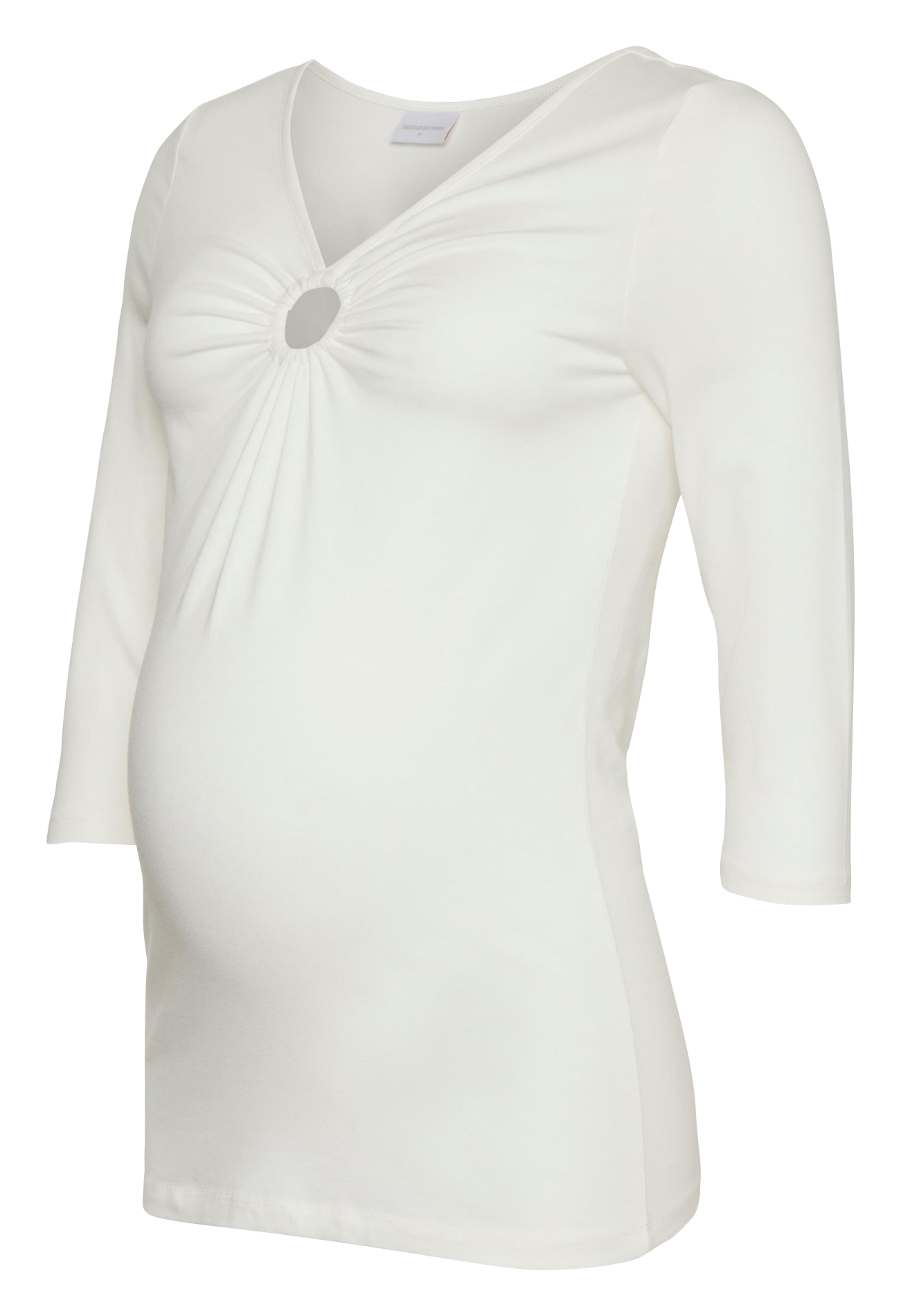 Top col V en coton mélangé  MAMALICIOUS Blanc