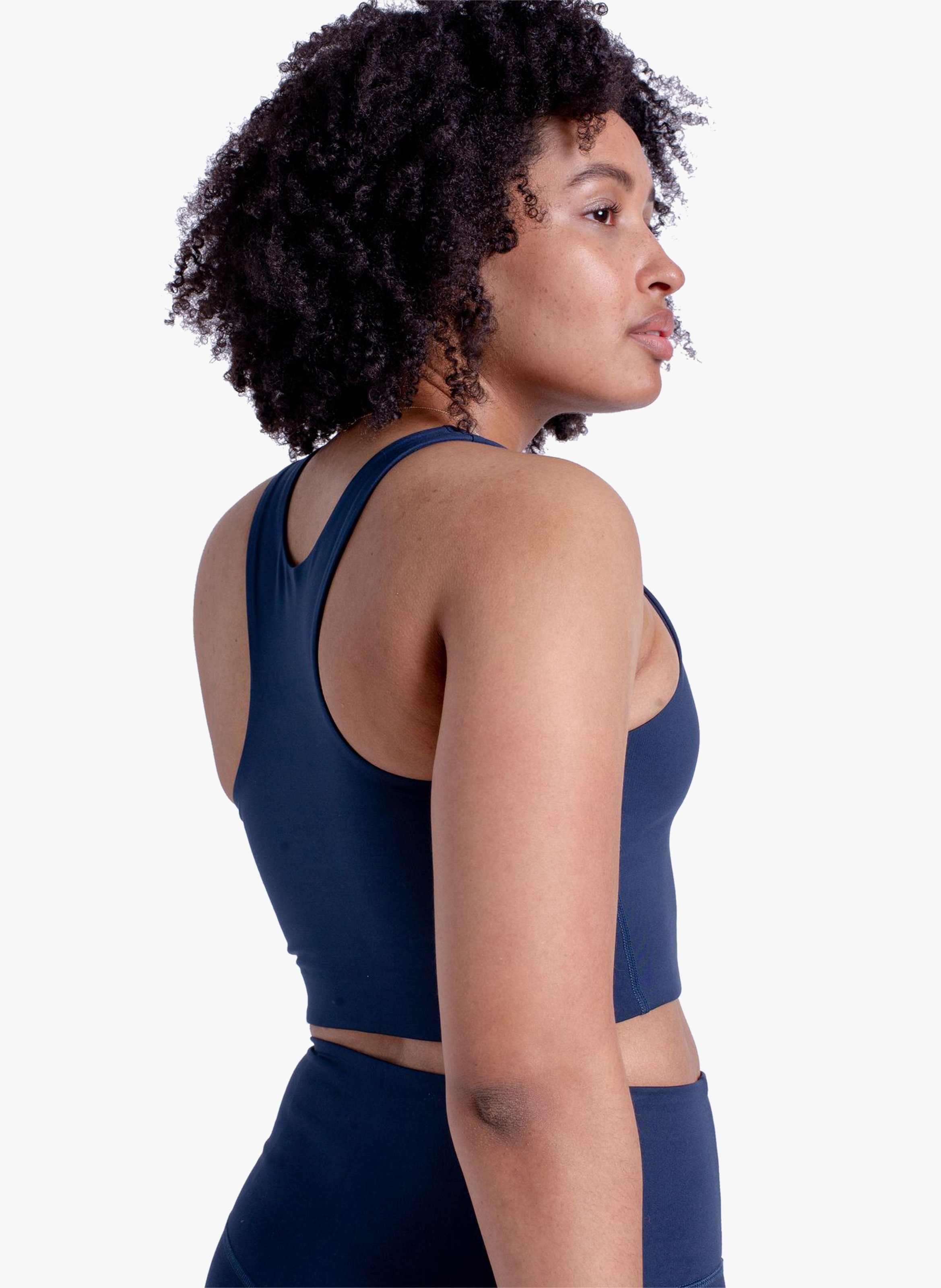 Racer-back crop top Blue
