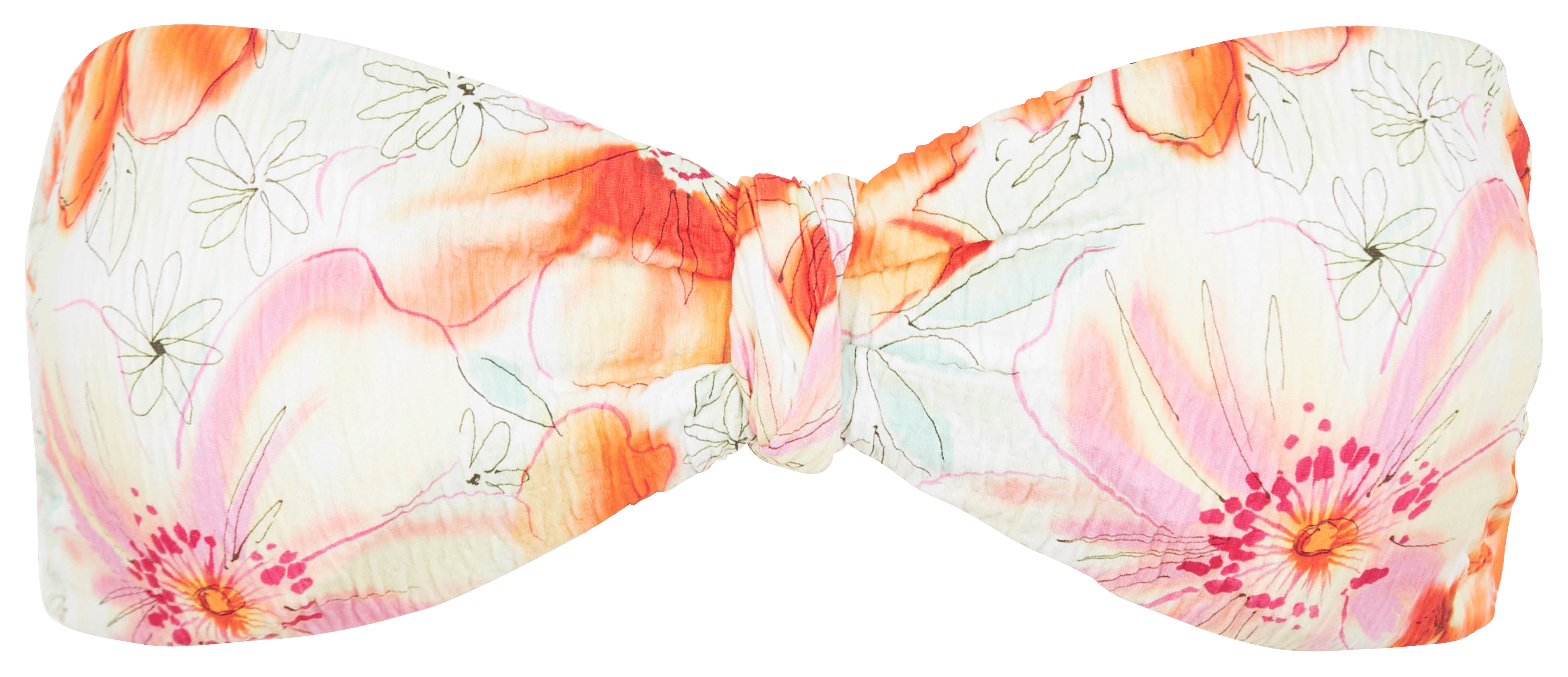Printed bandeau bikini top ALBERTINE Orange