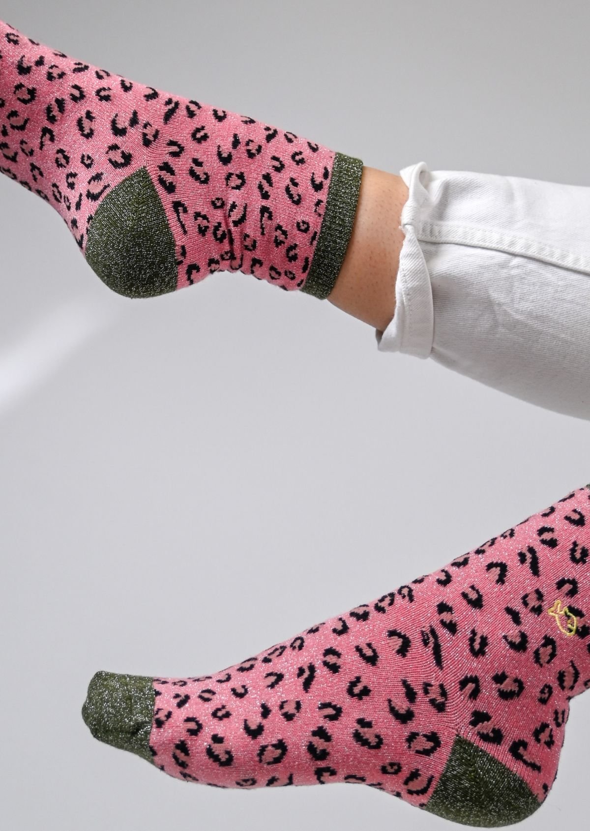 Leopard Combed Cotton Socks BILLYBELT Pink