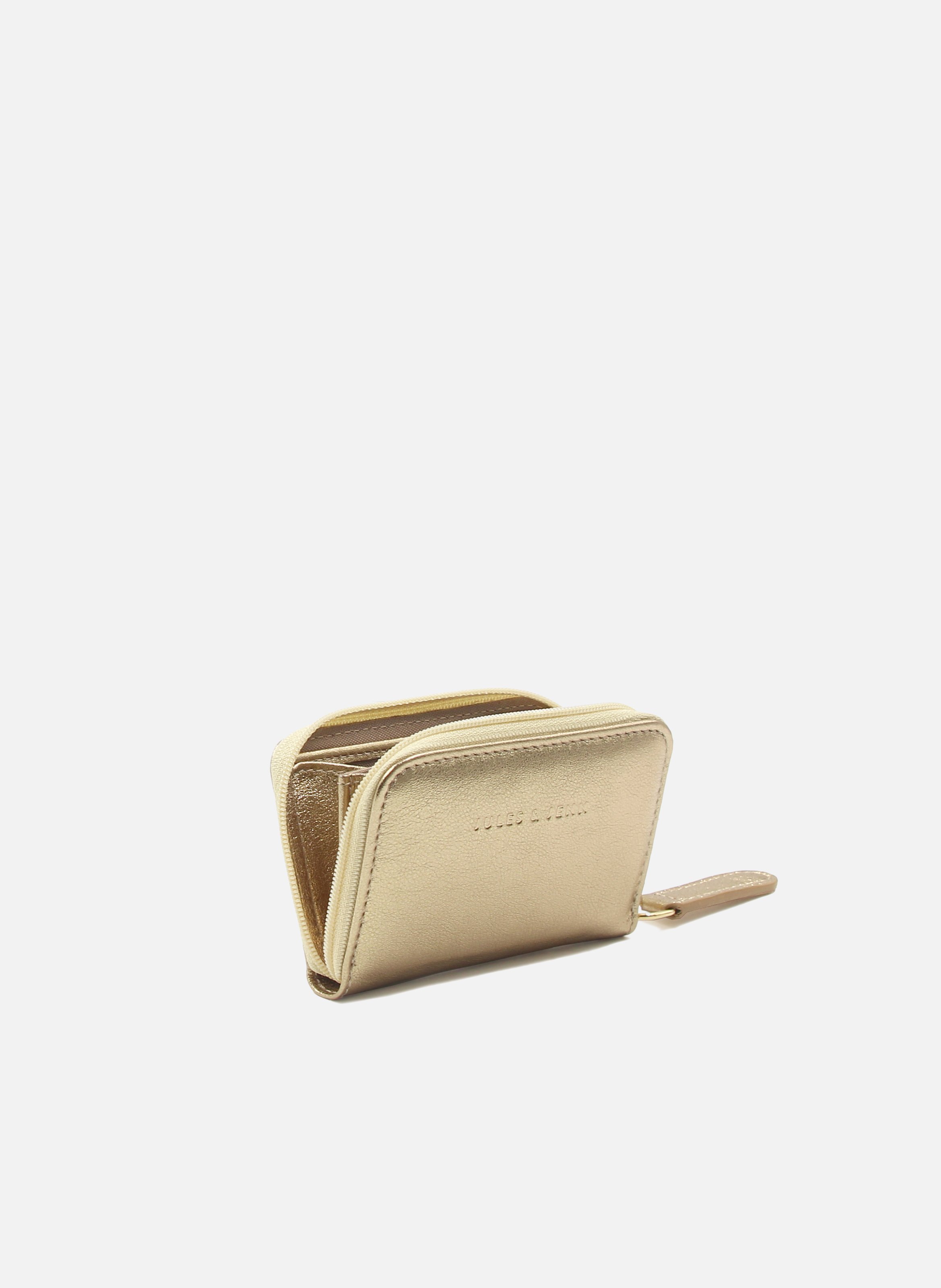 Metallic leather wallet JULES & JENN Golden