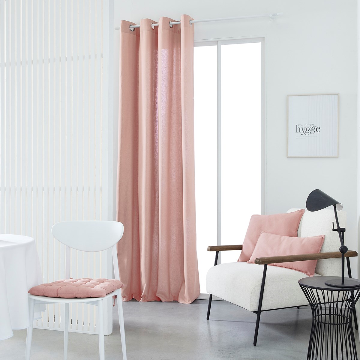 Cotton eyelet curtain TODAY LINGE DE MAISON Pink