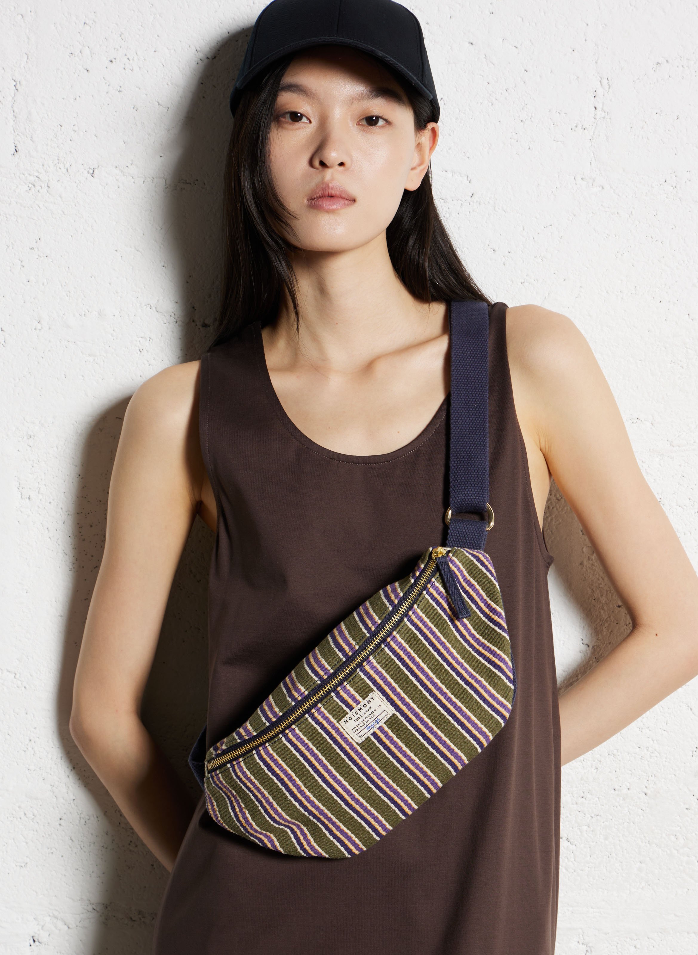 Sac banane en coton Kaki