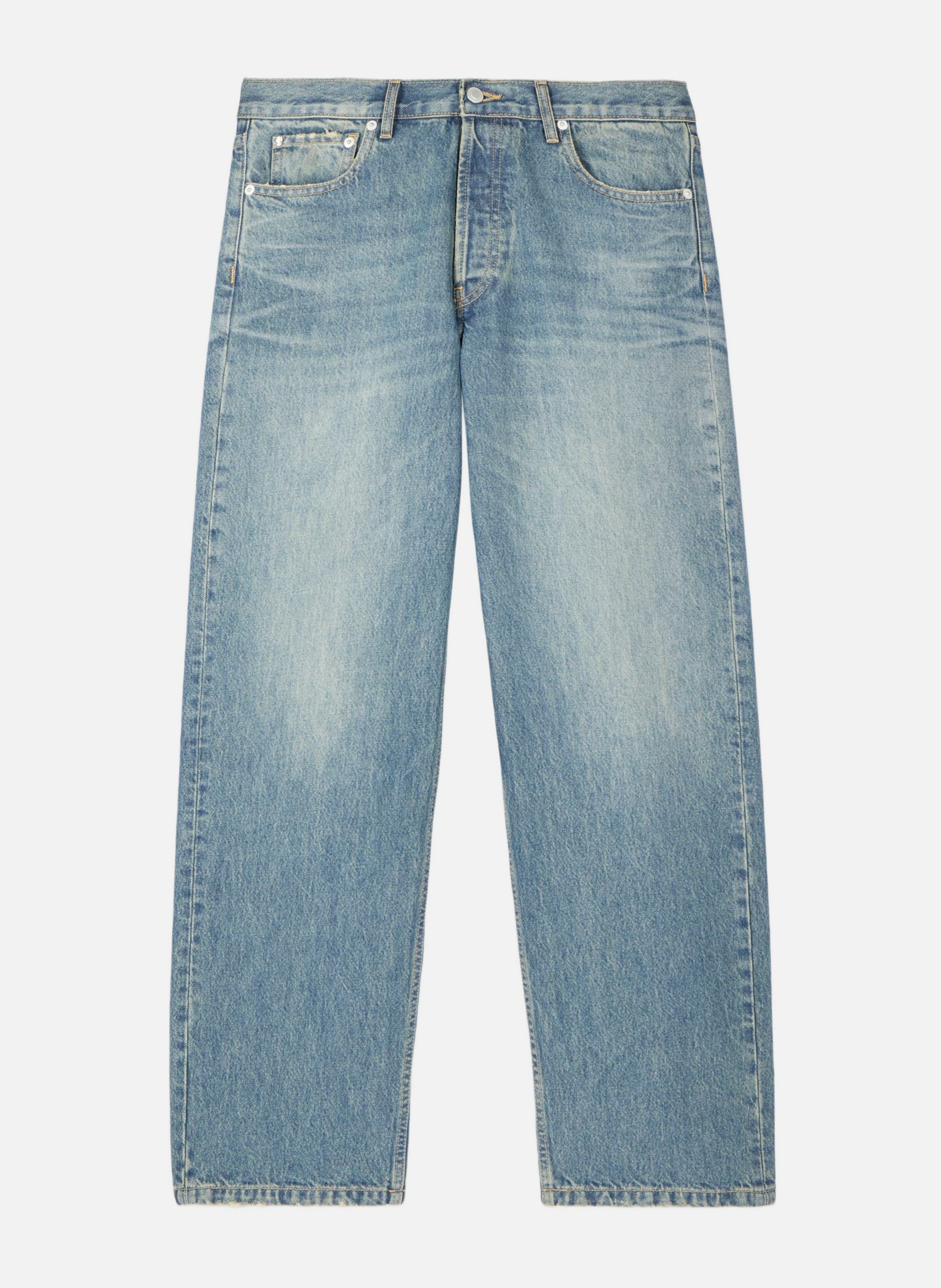 Straight faded cotton jeans THE KOOPLES Blue