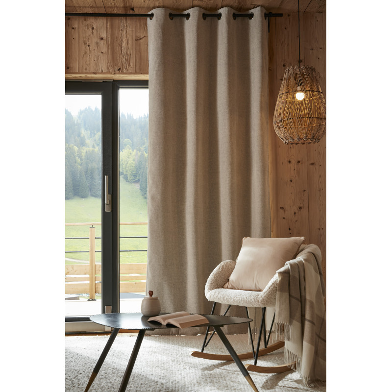 Blackout and Thermal Curtains L'EFFET PAPILLON Beige