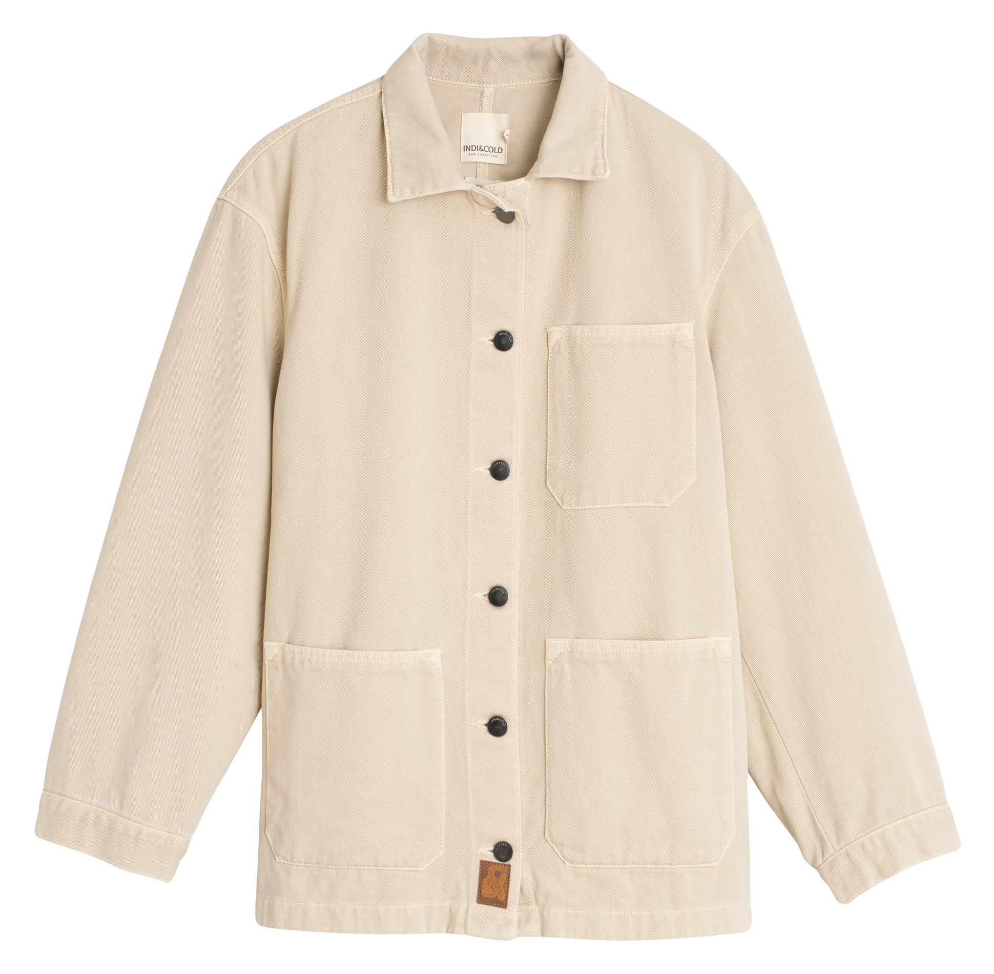 Oversized shirt with classic collar in cotton INDI & COLD Beige