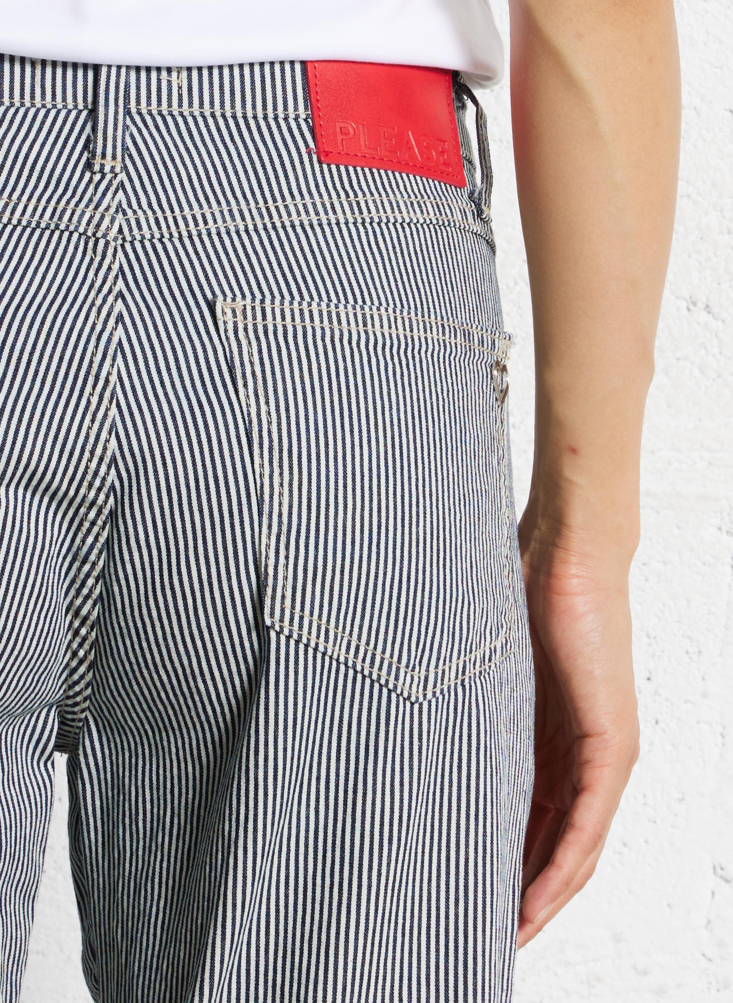 Pantalon droit à rayures PLEASE Multicolore