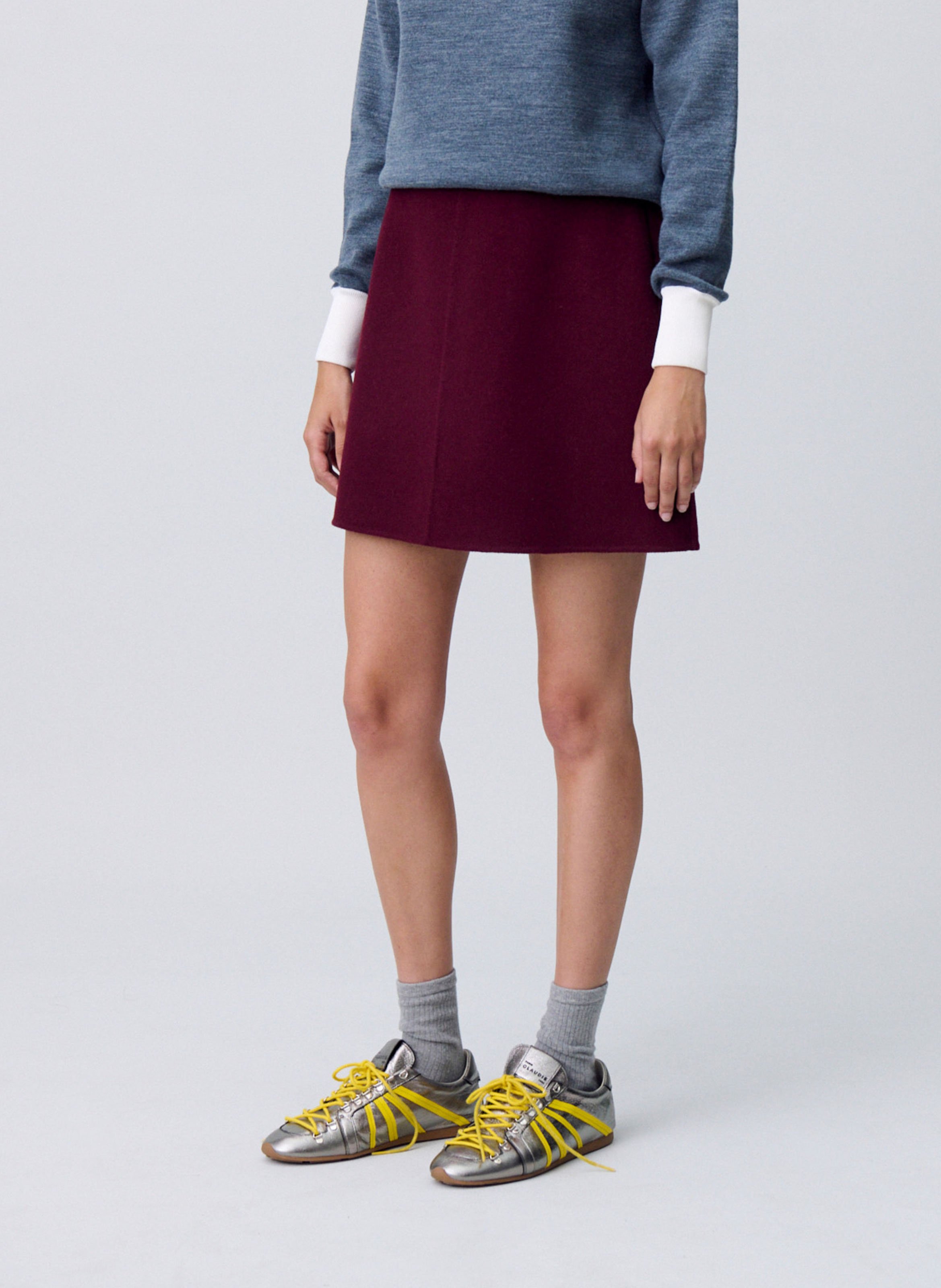 Short straight skirt in double-faced wool CLAUDIE PIERLOT