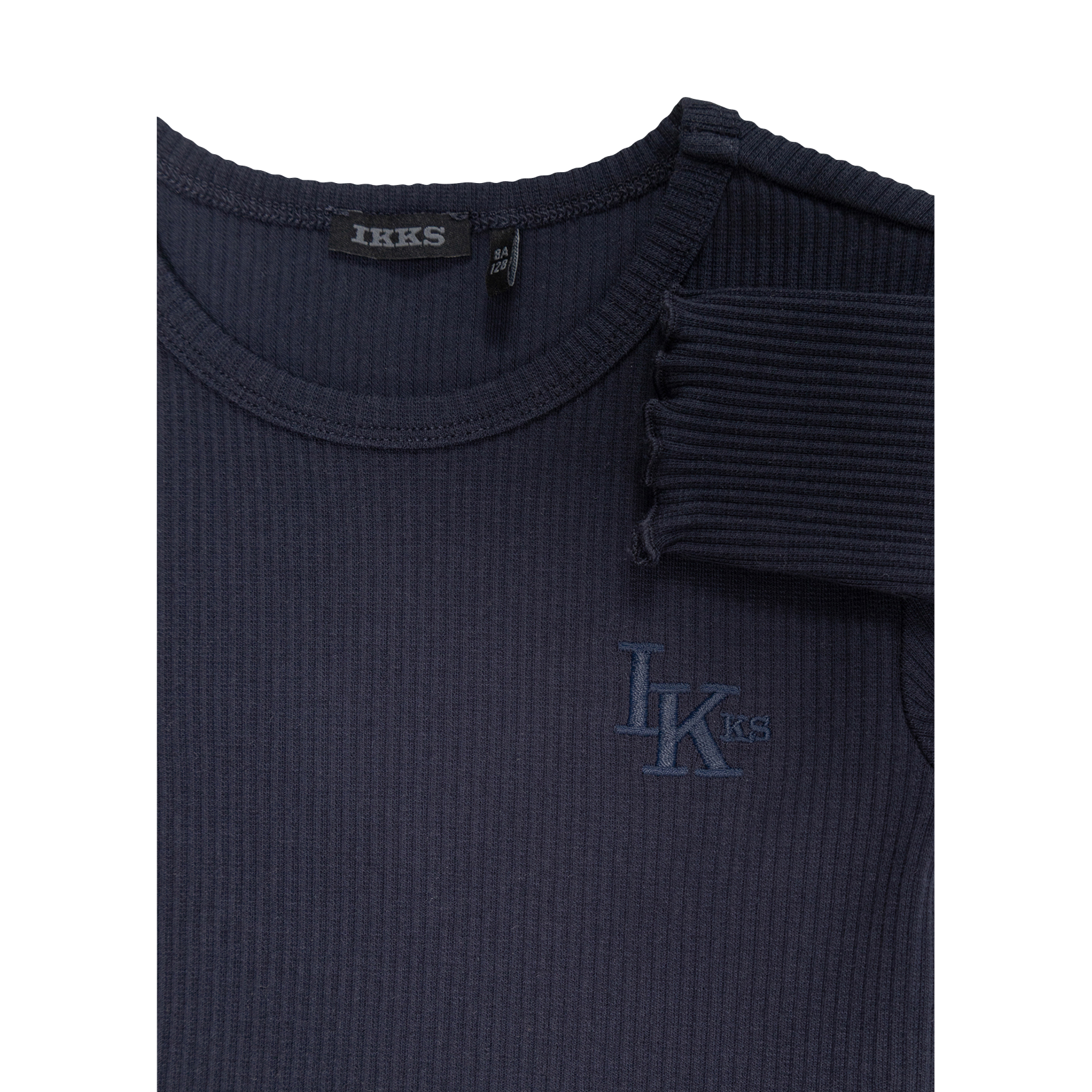 Cotton-blend nightie with round neck Blue