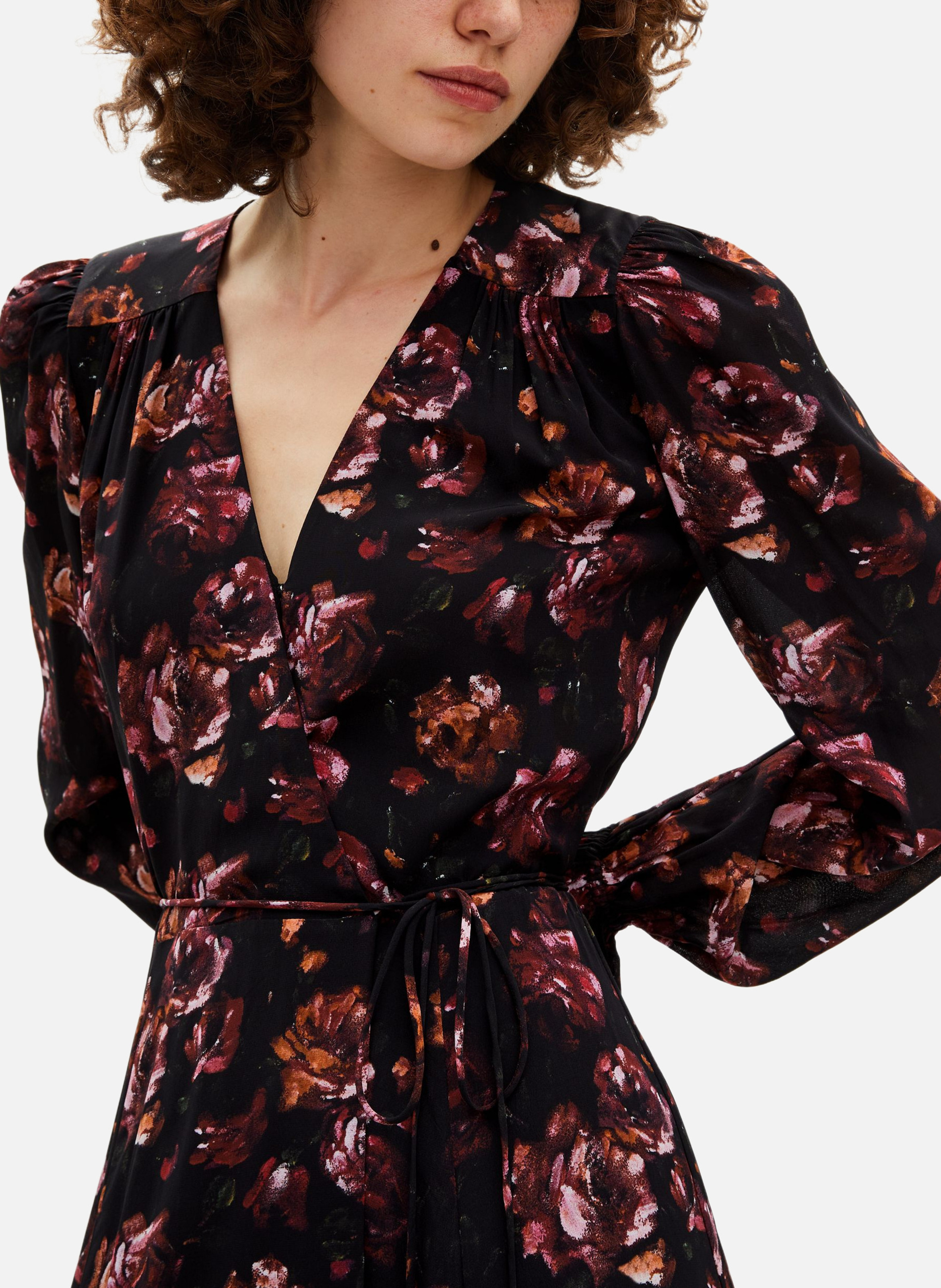 Robe longue imprimé en soie mélangée THE KOOPLES Rouge