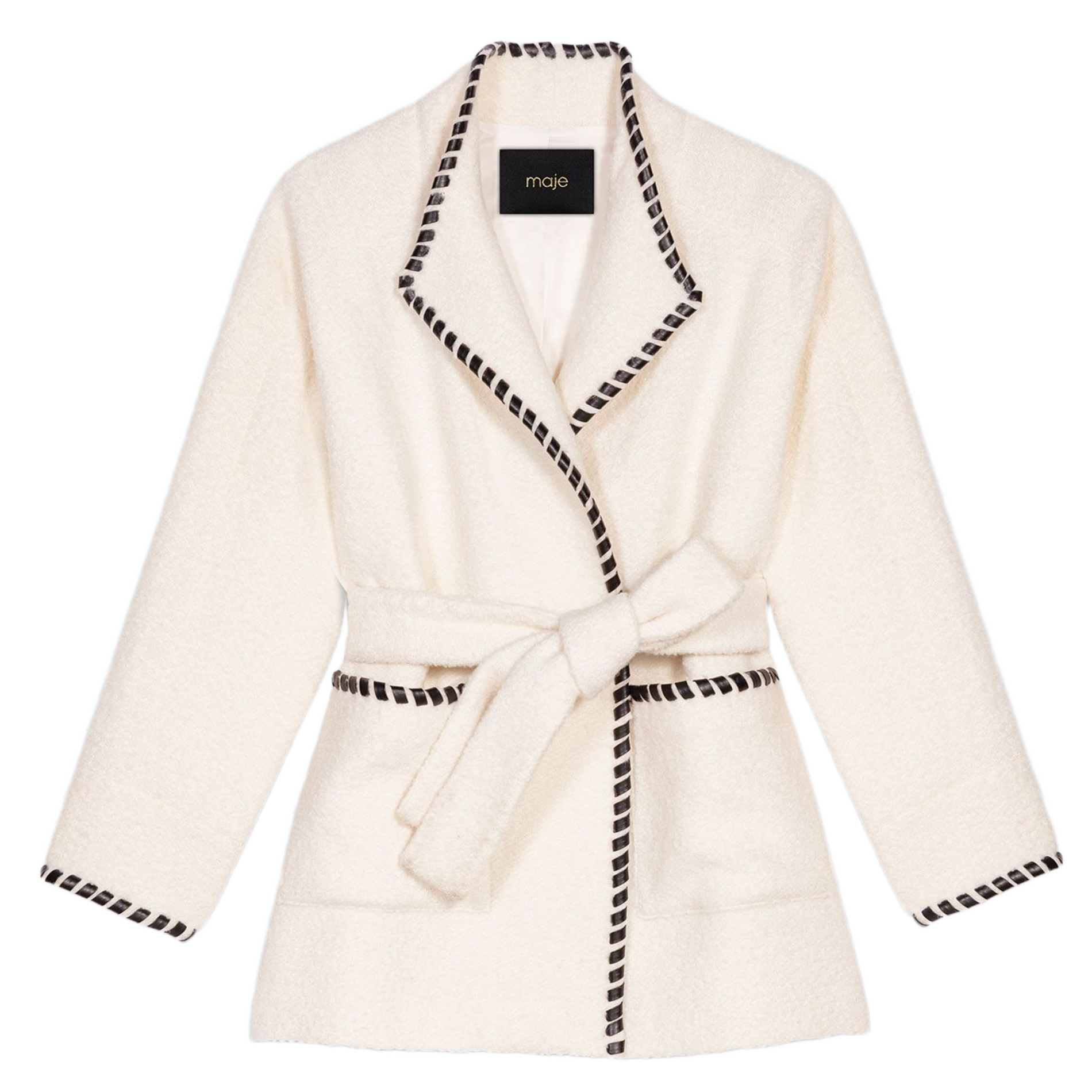 Manteau col classique en laine mélangée MAJE Beige