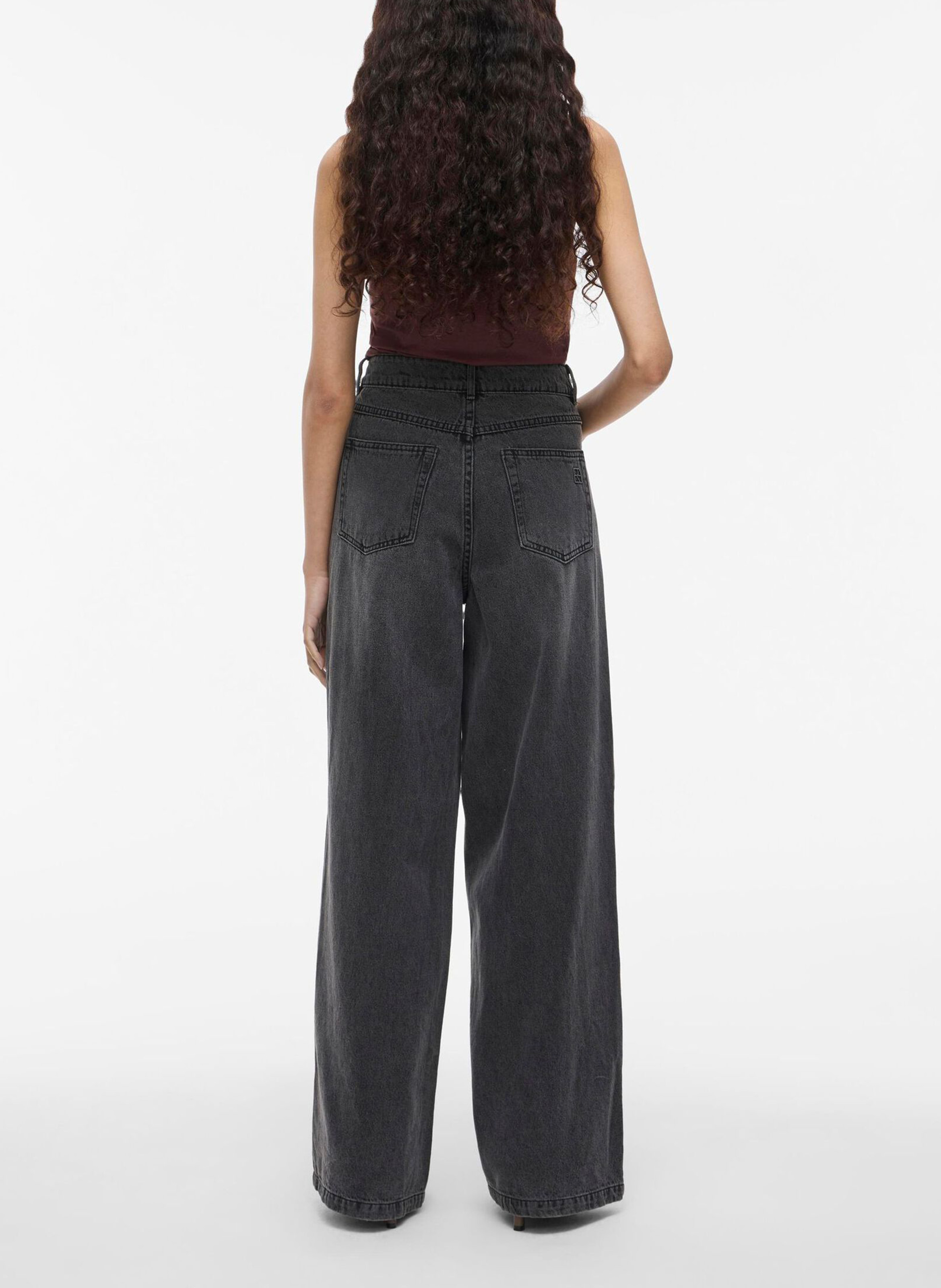 Jean large en coton ROUGE EDIT Gris