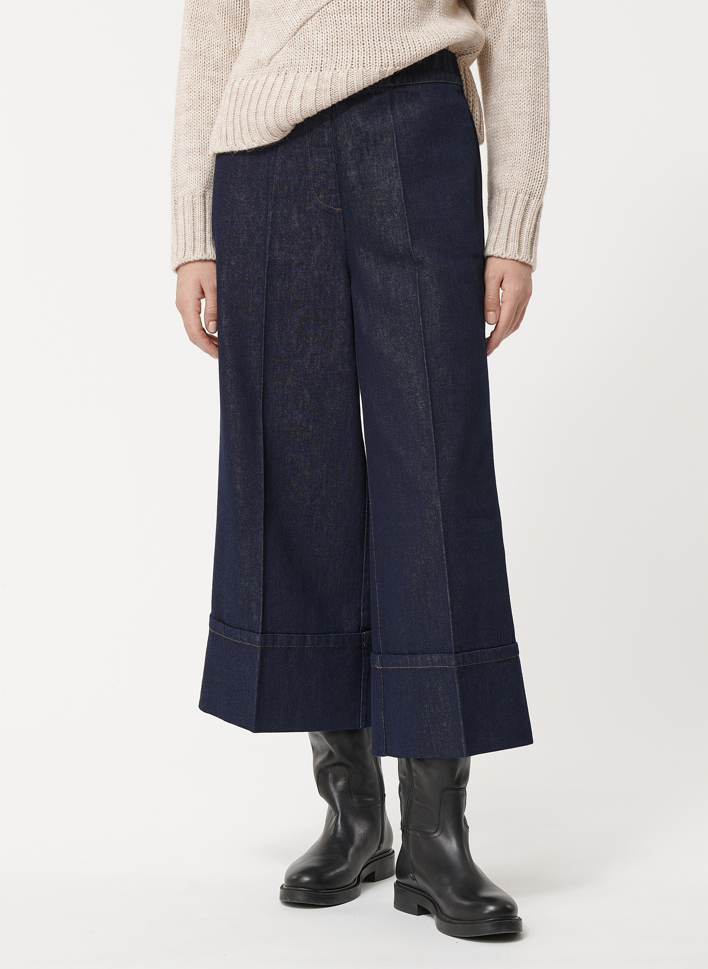 Jean flare taille haute en coton HUMILITY Bleu