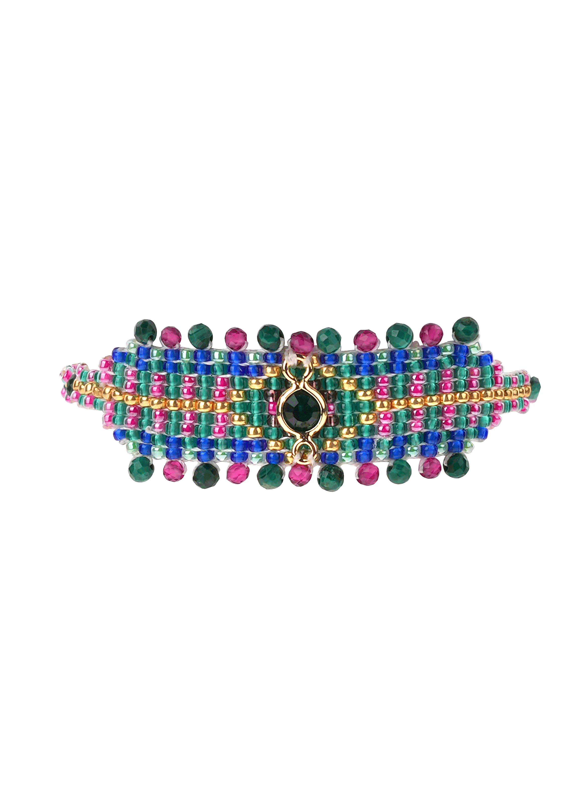 Adjustable bead weaving bracelet HIPANEMA Blue