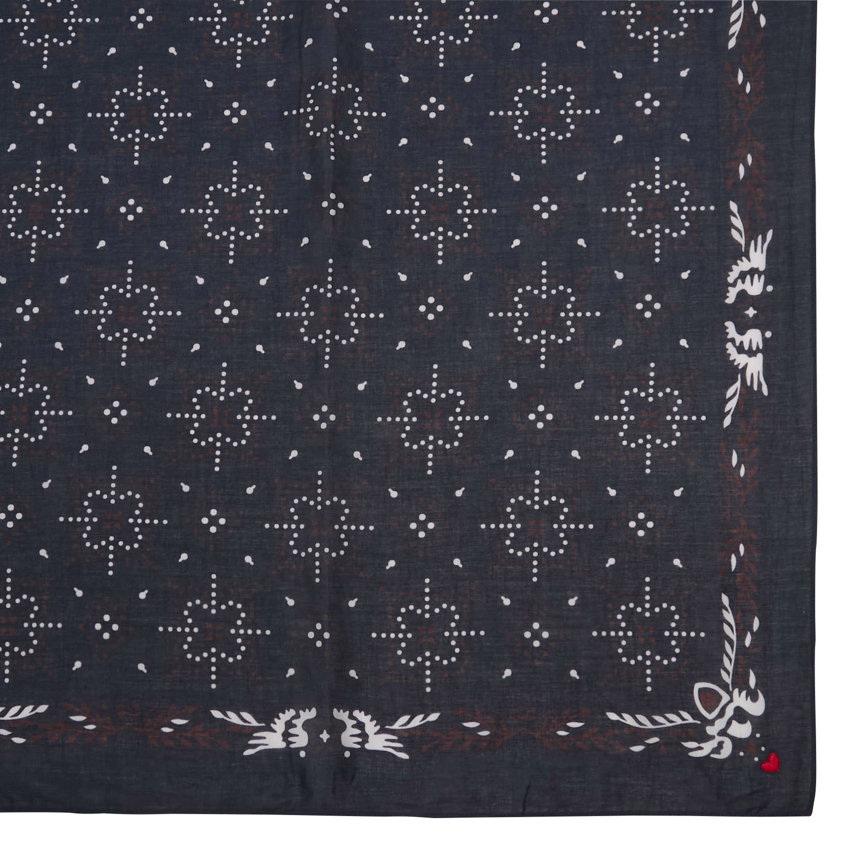 Pañuelo de algodón con estampado de pañuelo bandana. FEEKA Negro