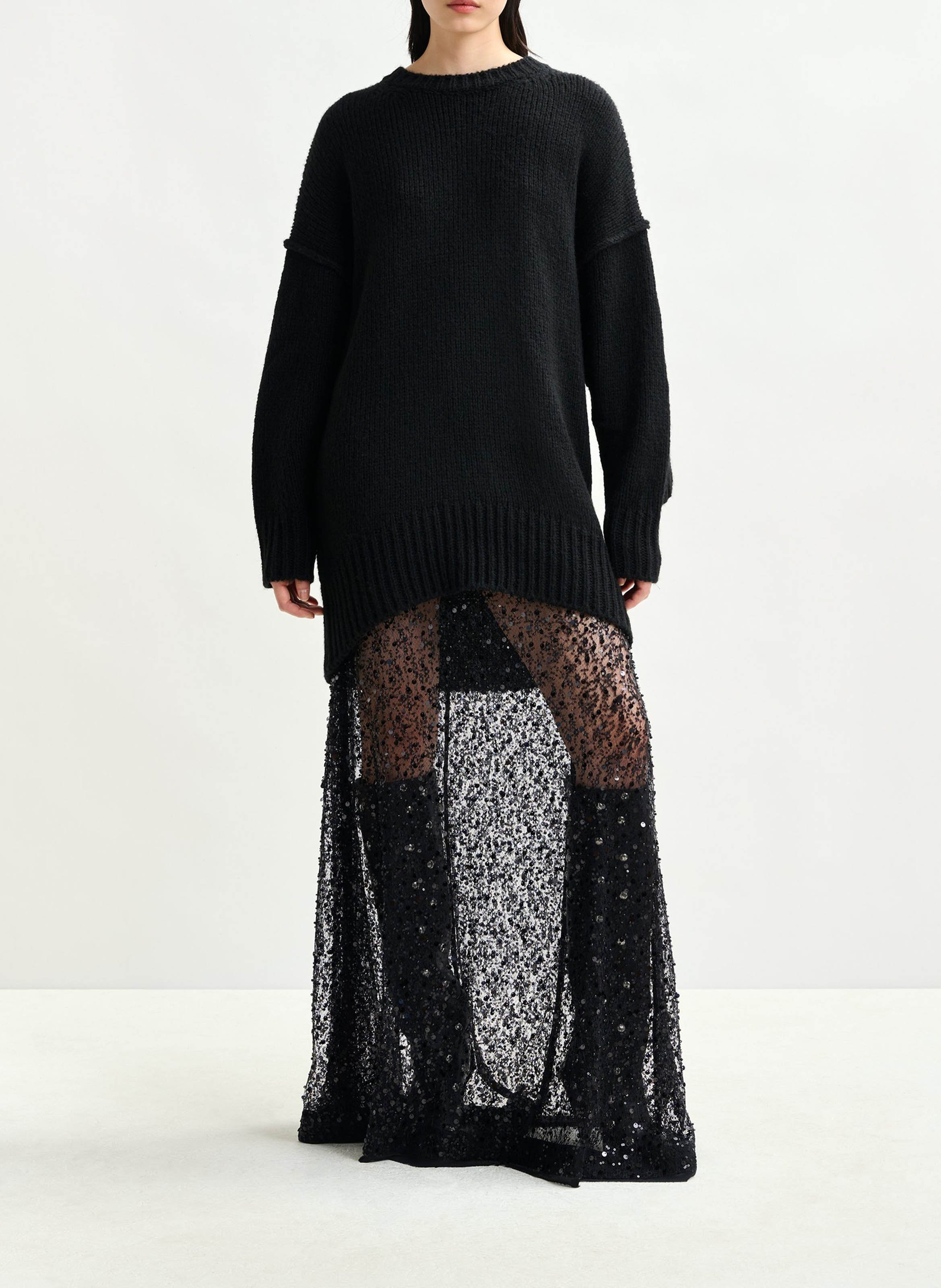 Jupe longue pailletée ESSENTIEL ANTWERP Noir