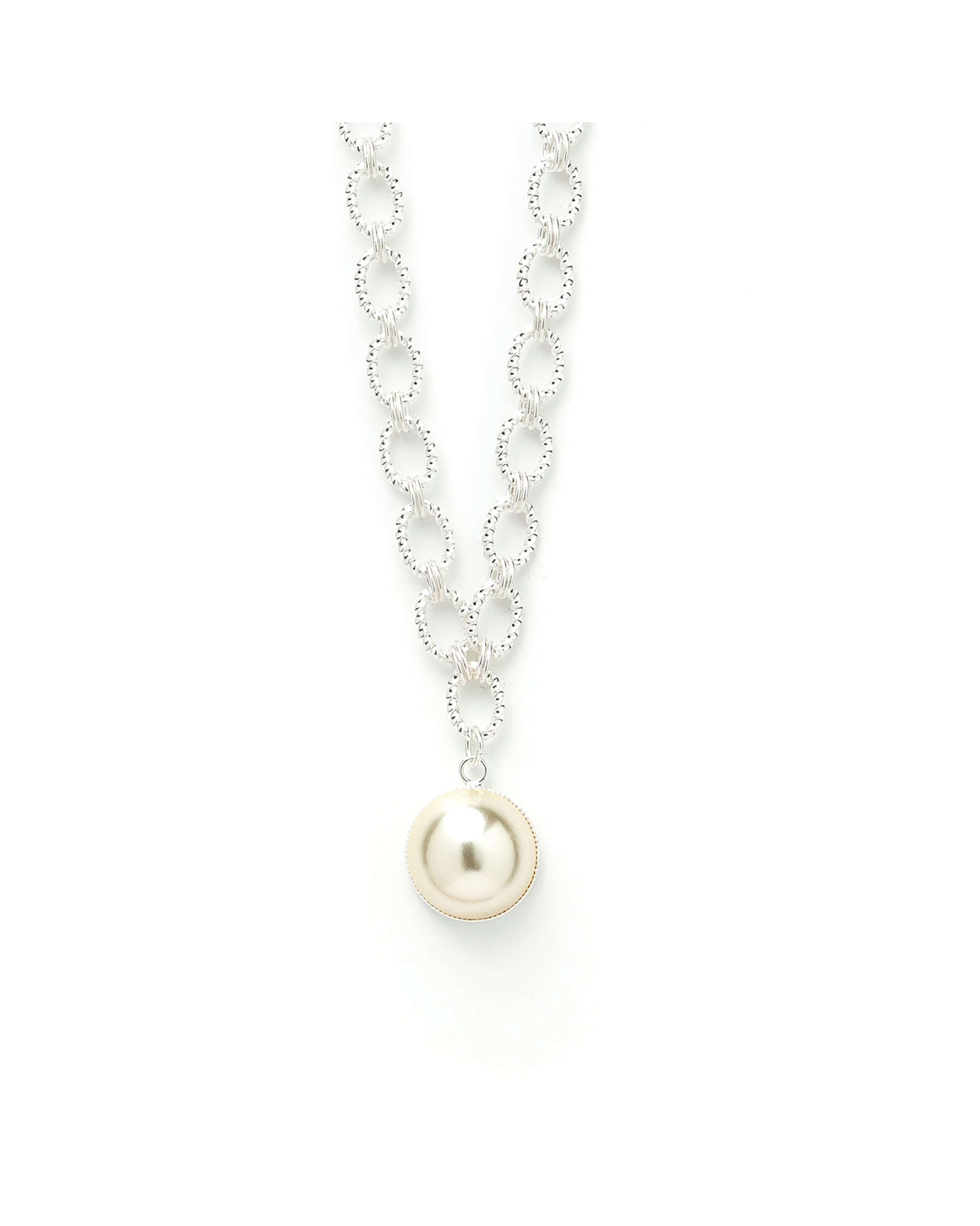 Maxi collier perle doré à l'or fin MONSIEUR SIMONE Argent