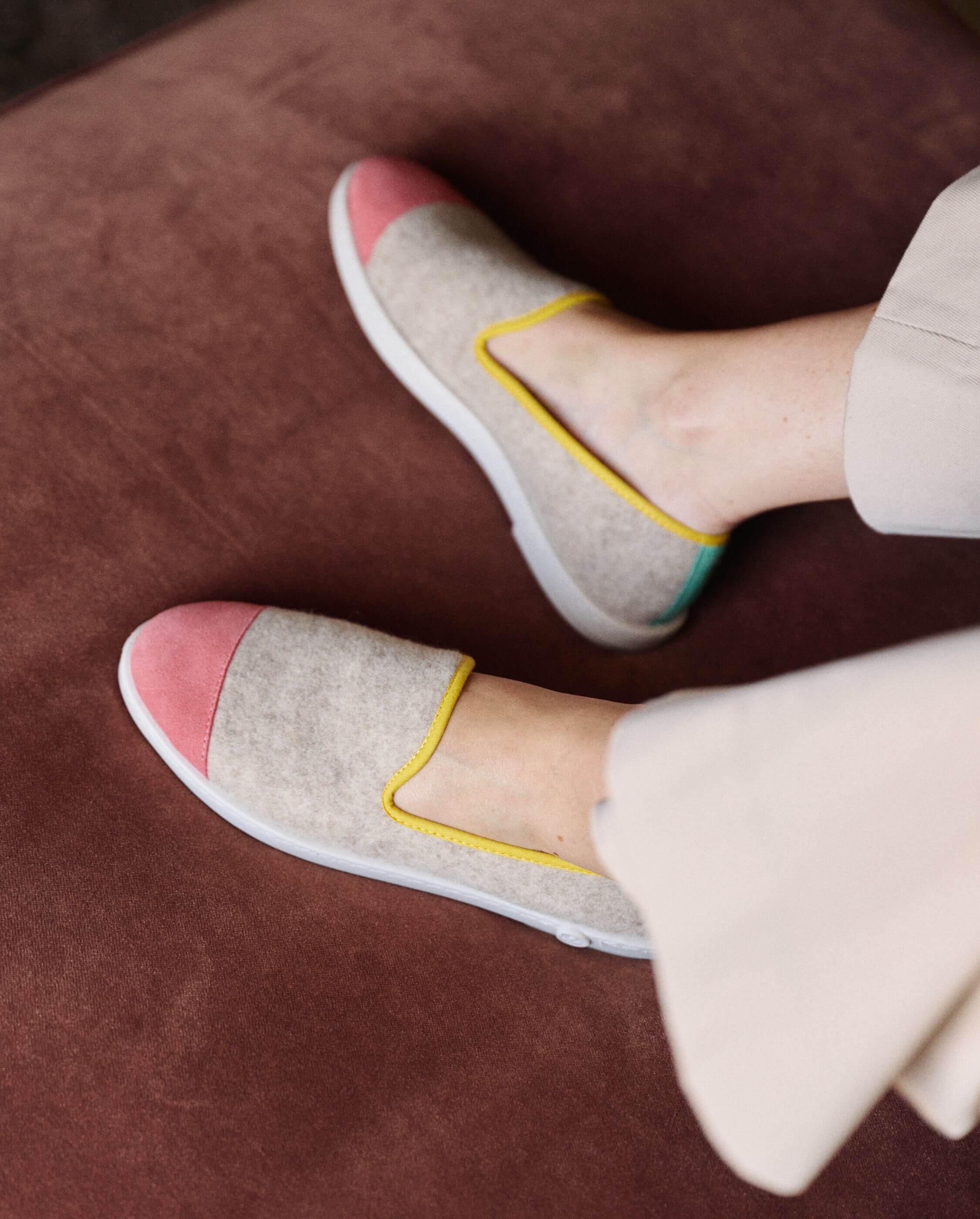 Women's slipper Bruson, beige wool blend ANGARDE Beige