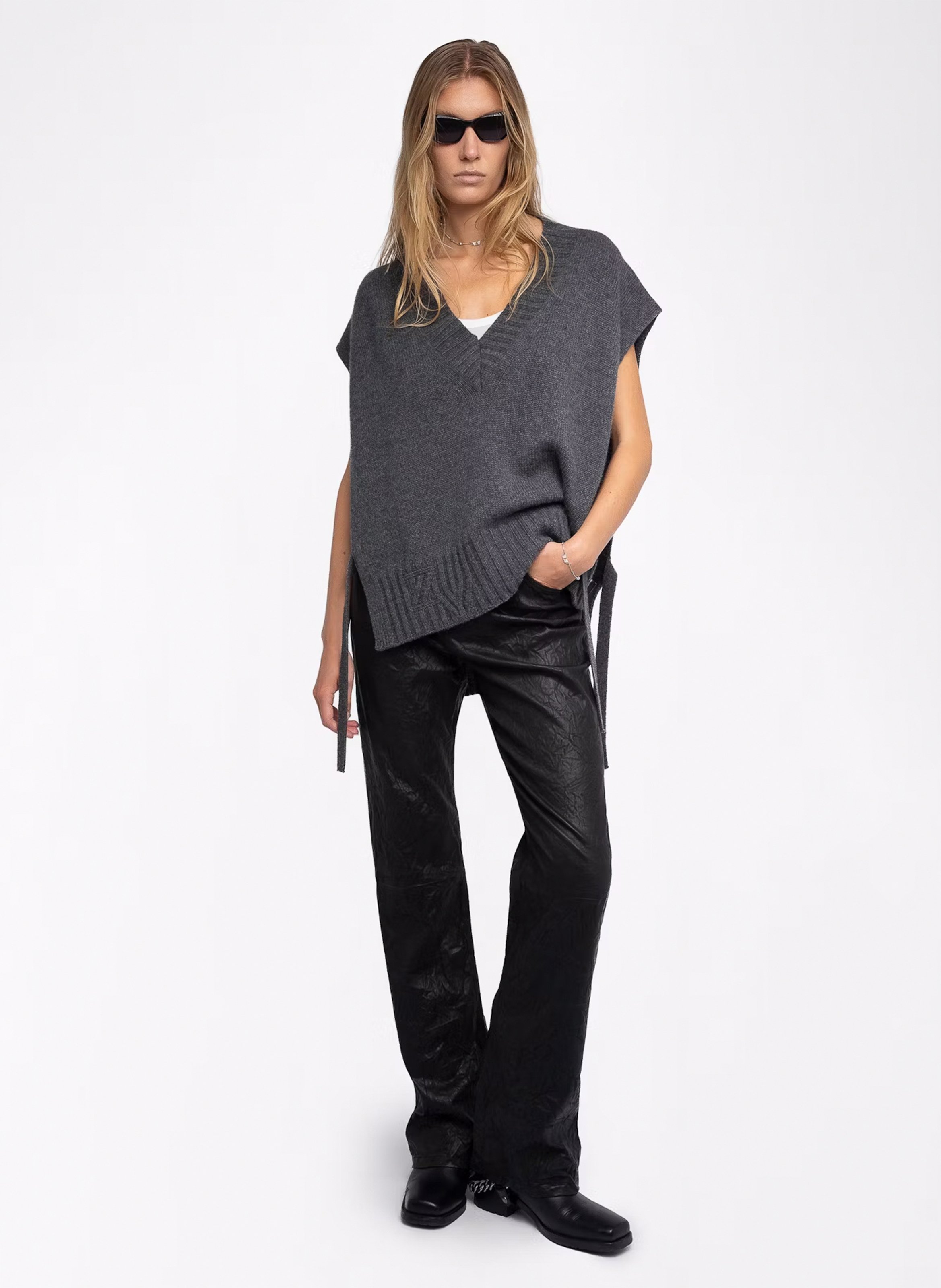 Pull oversize en cachemire ZADIG&VOLTAIRE Gris