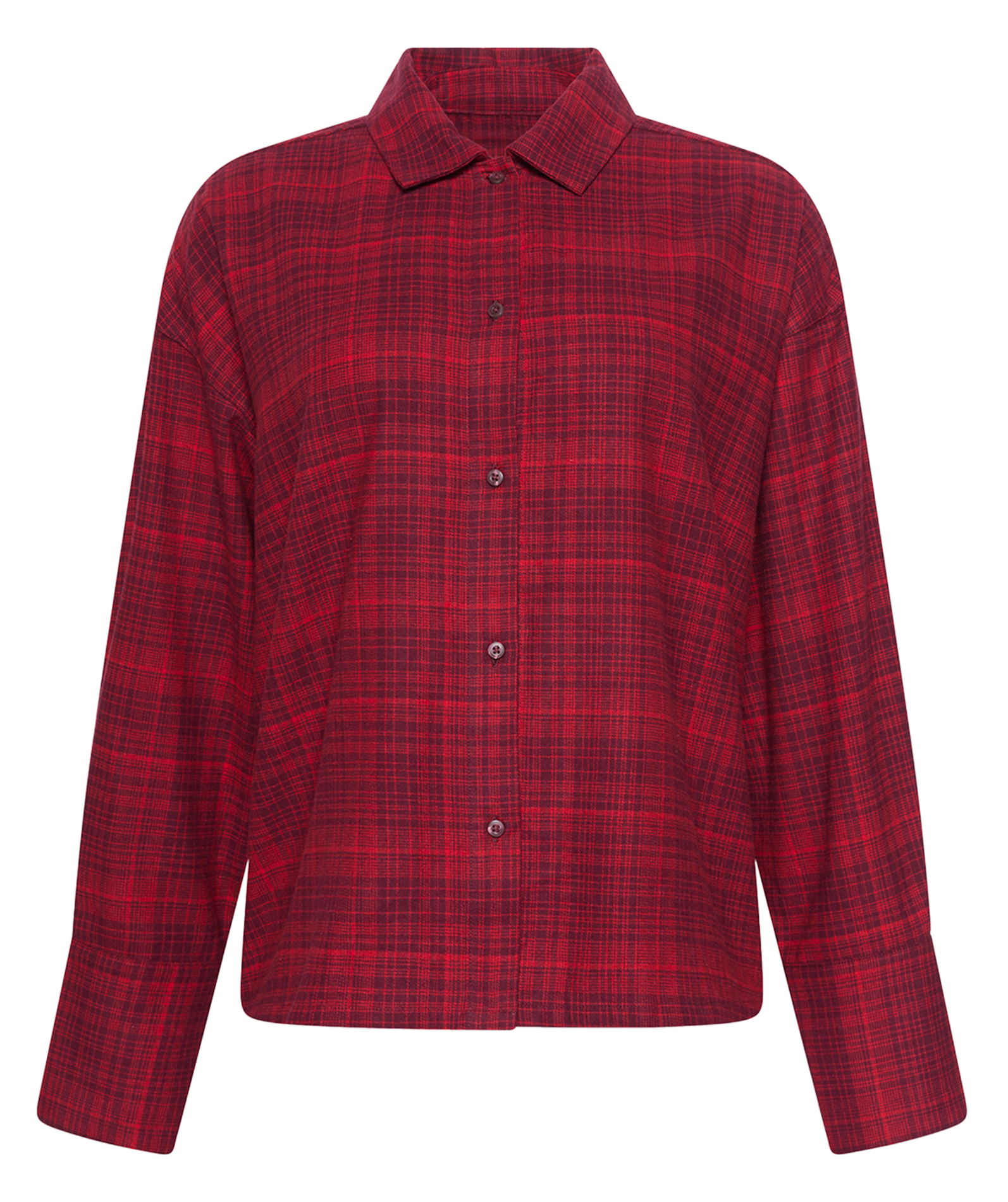 Chemise de nuit droite col classique en coton imprimé CALVIN KLEIN UNDERWEAR Rouge