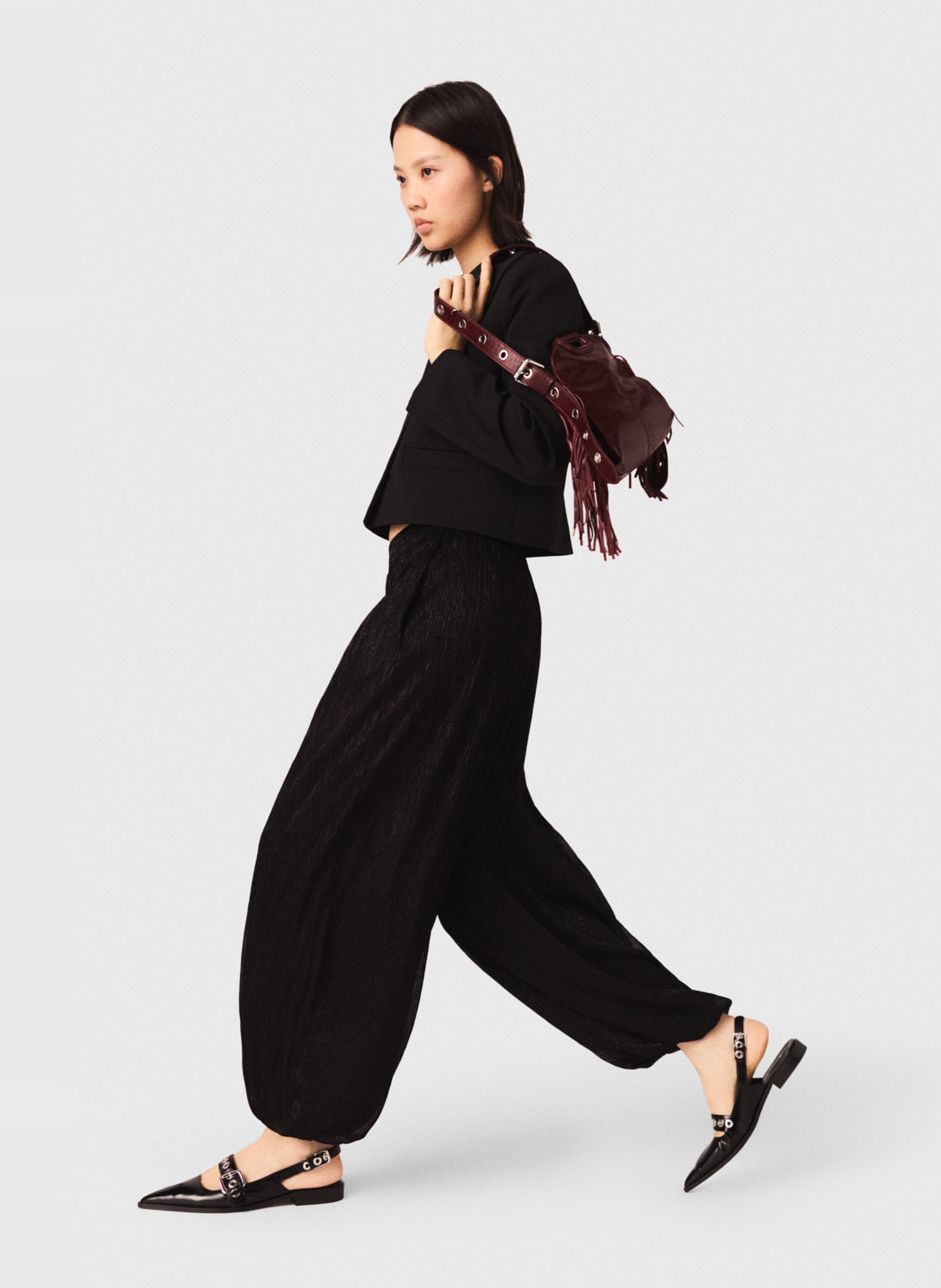 Wijde ballonbroek MAJE Zwart