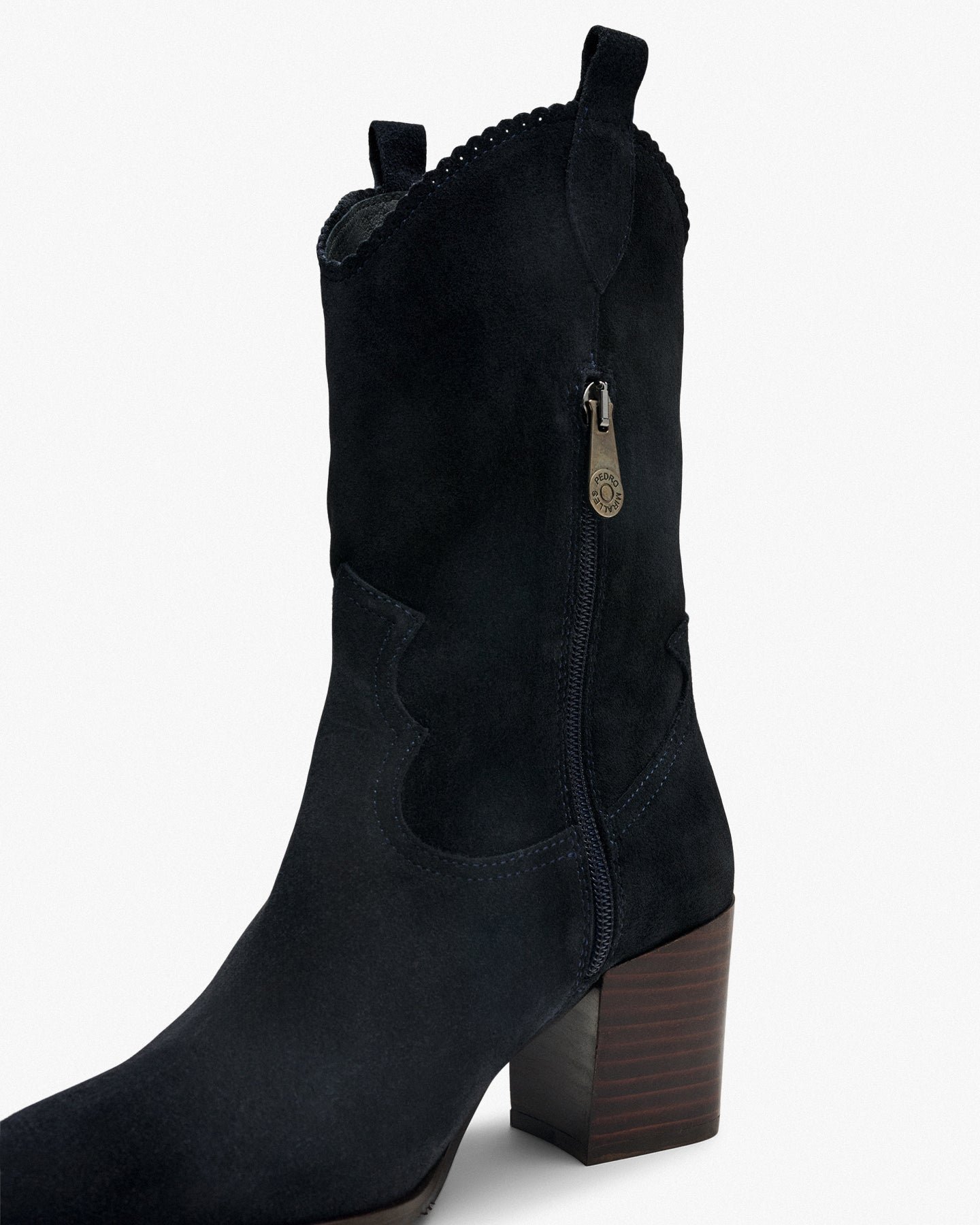 Navy blue suede cowboy boots PEDRO MIRALLES Blue