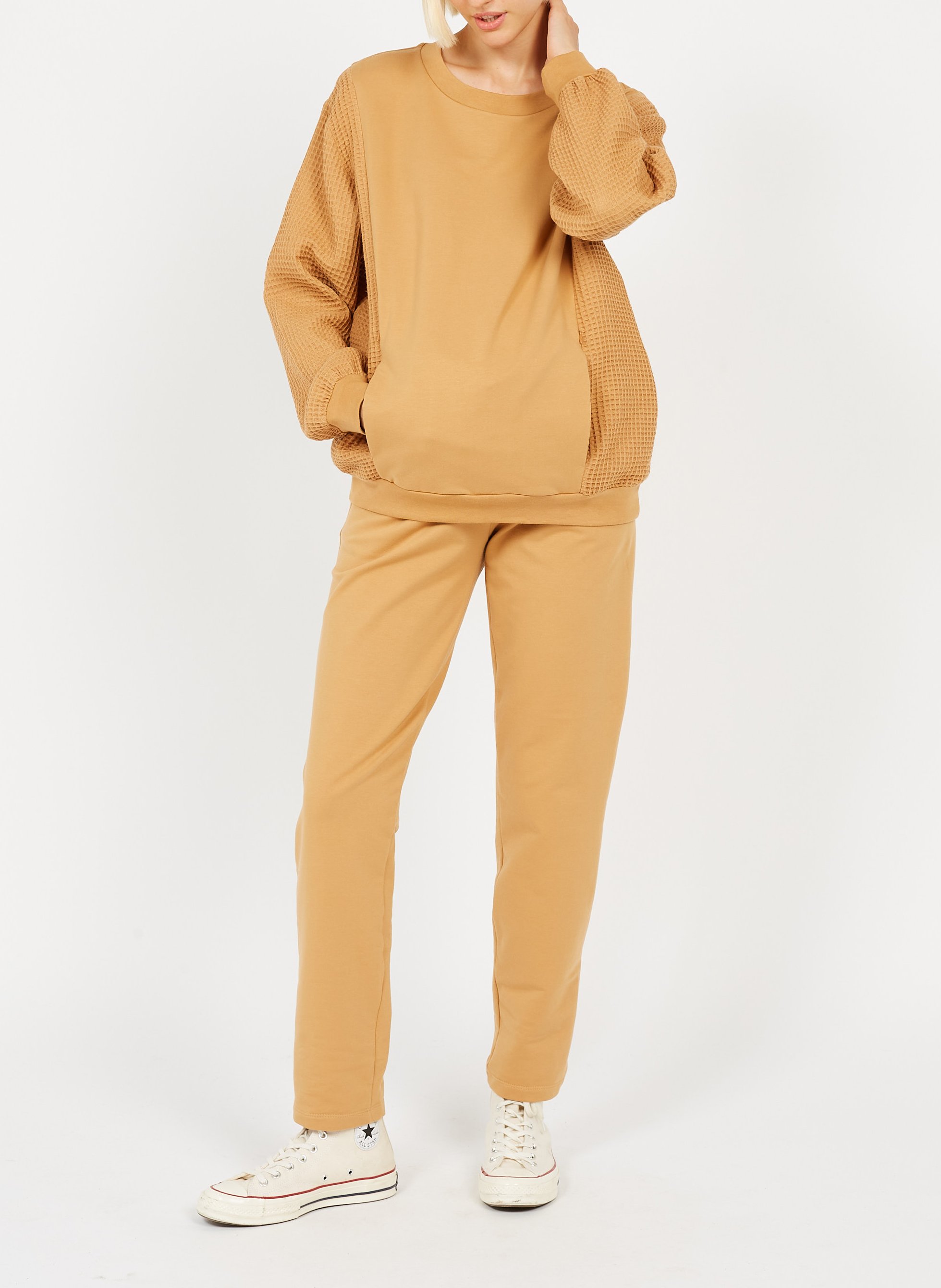 Straight-cut maternity pants POLINA Brown