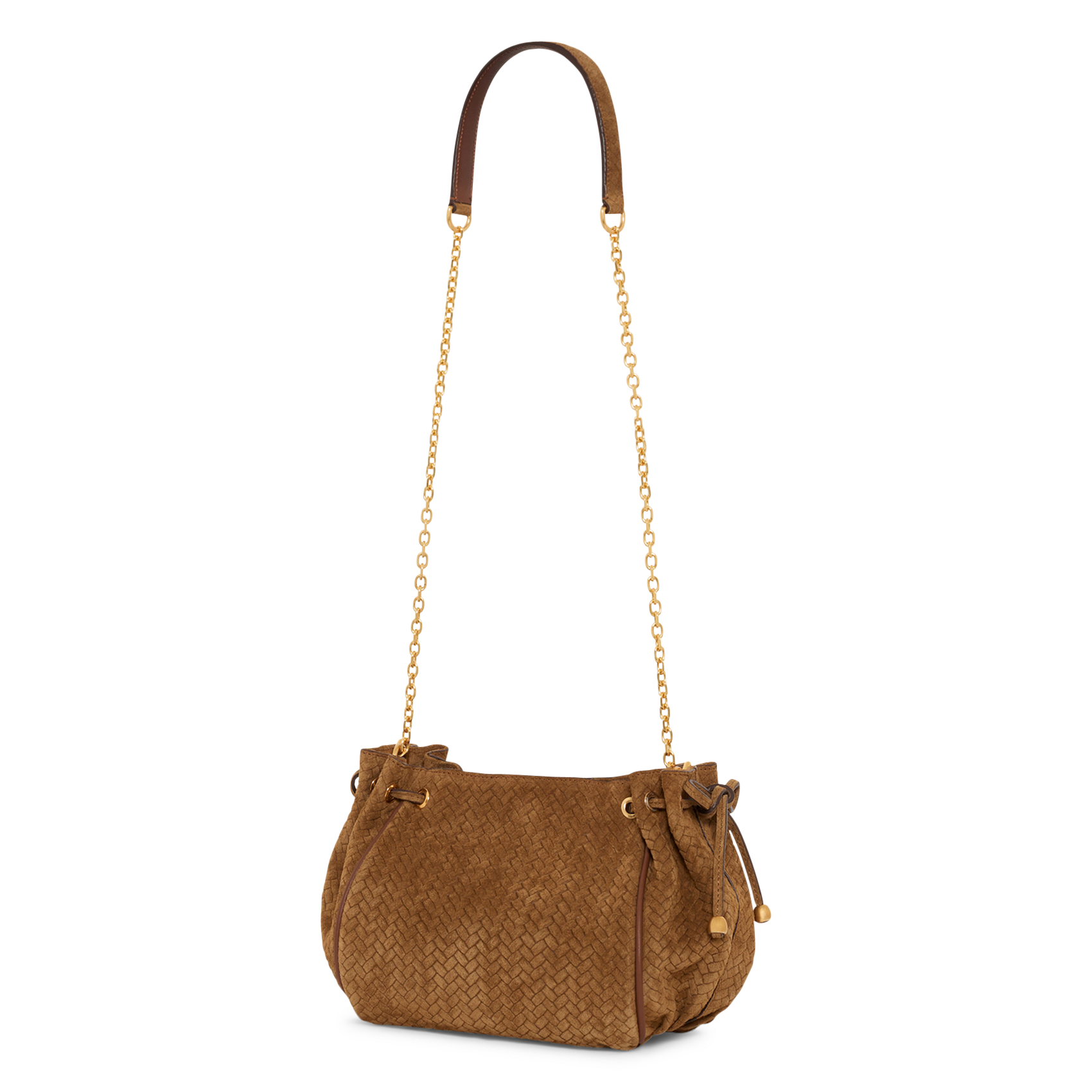 Umhängetasche mit Chevron-Muster aus Leder GERARD DAREL Beige