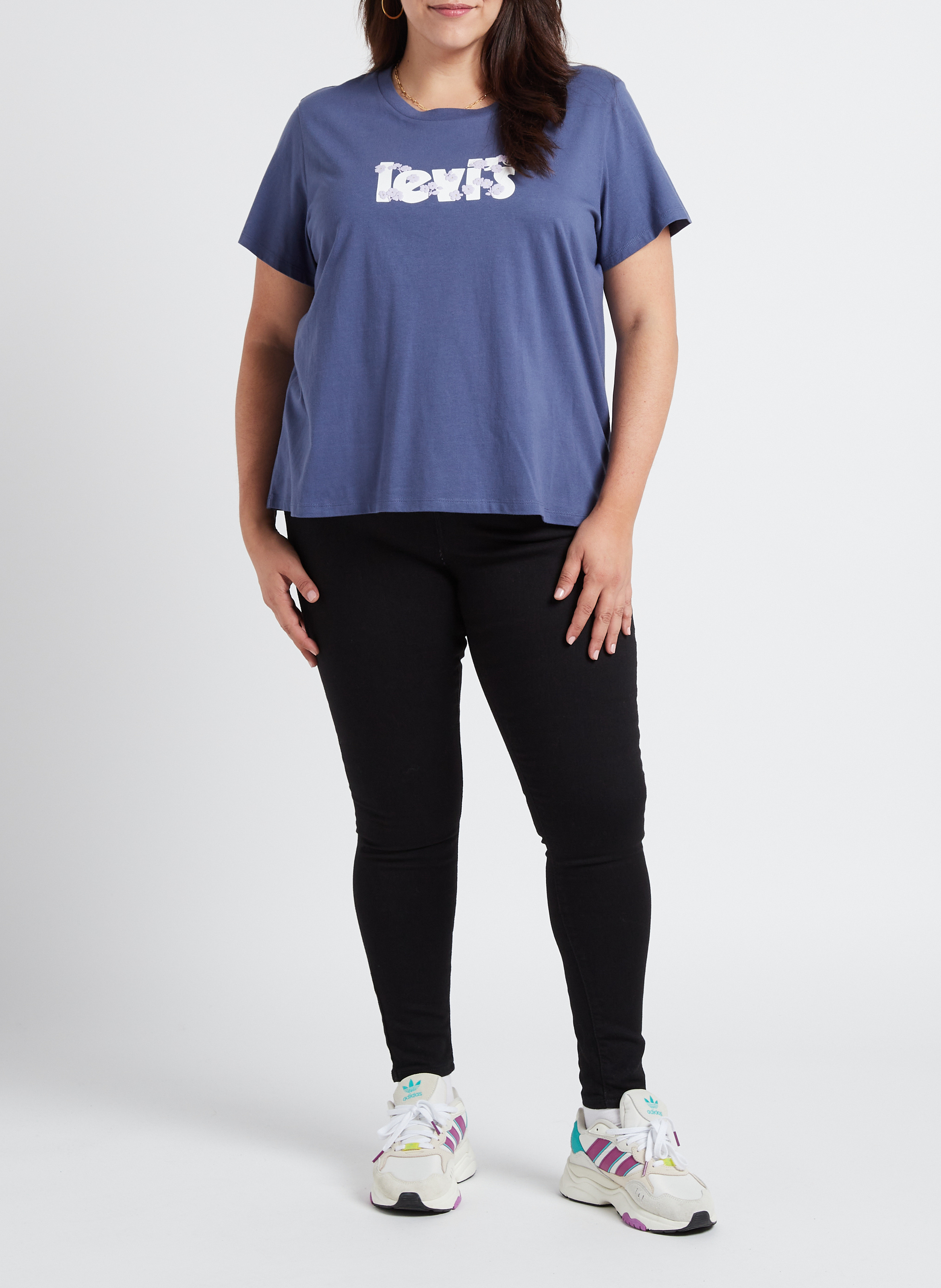 Katoenen T-shirt met ronde hals en zeefdruk LEVI'S Blauw