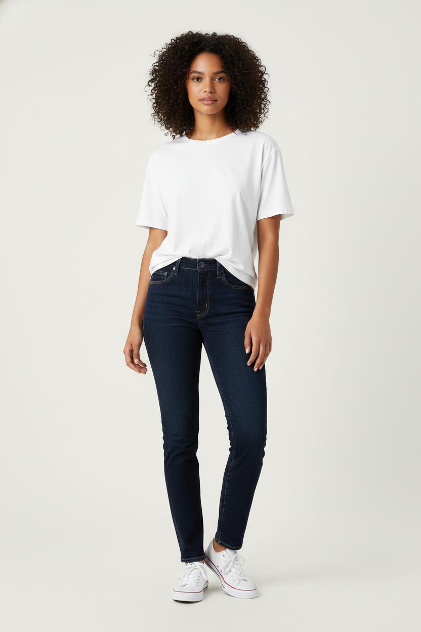 Cropped slim jeans with studs LEVI'S - Seconde main Blue