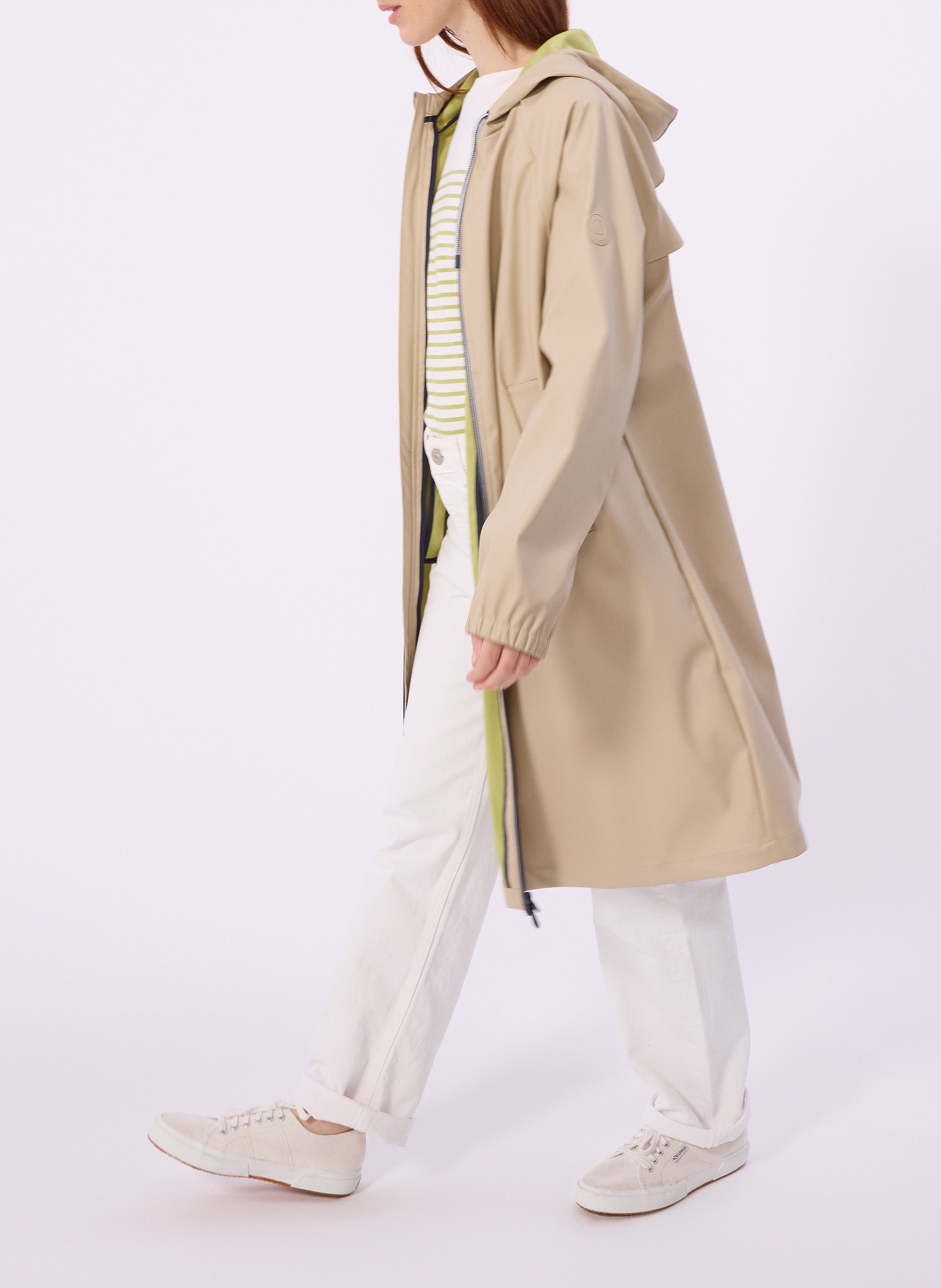 Windjack met ritssluiting en capuchon in effen kleur PETIT BATEAU Beige